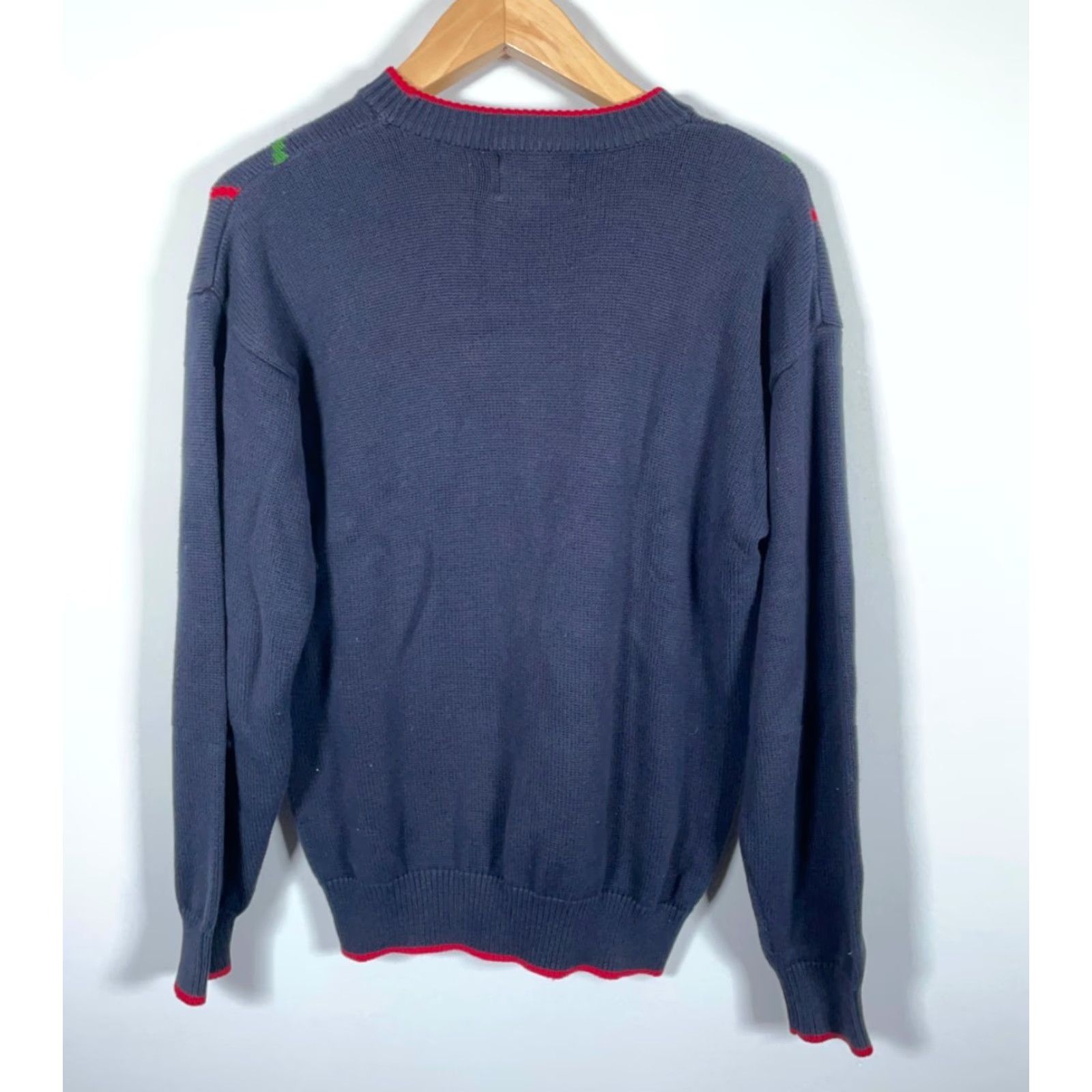 Jantzen VINTAGE Jantzen Sweater Diamond Pattern Knitted Crew Neck Men Large Blue 90s Golf Motif Heavyweight Pullover Knit Cotton Casual Skinner Size US L / EU 52-54 / 3 - 2 Thumbnail