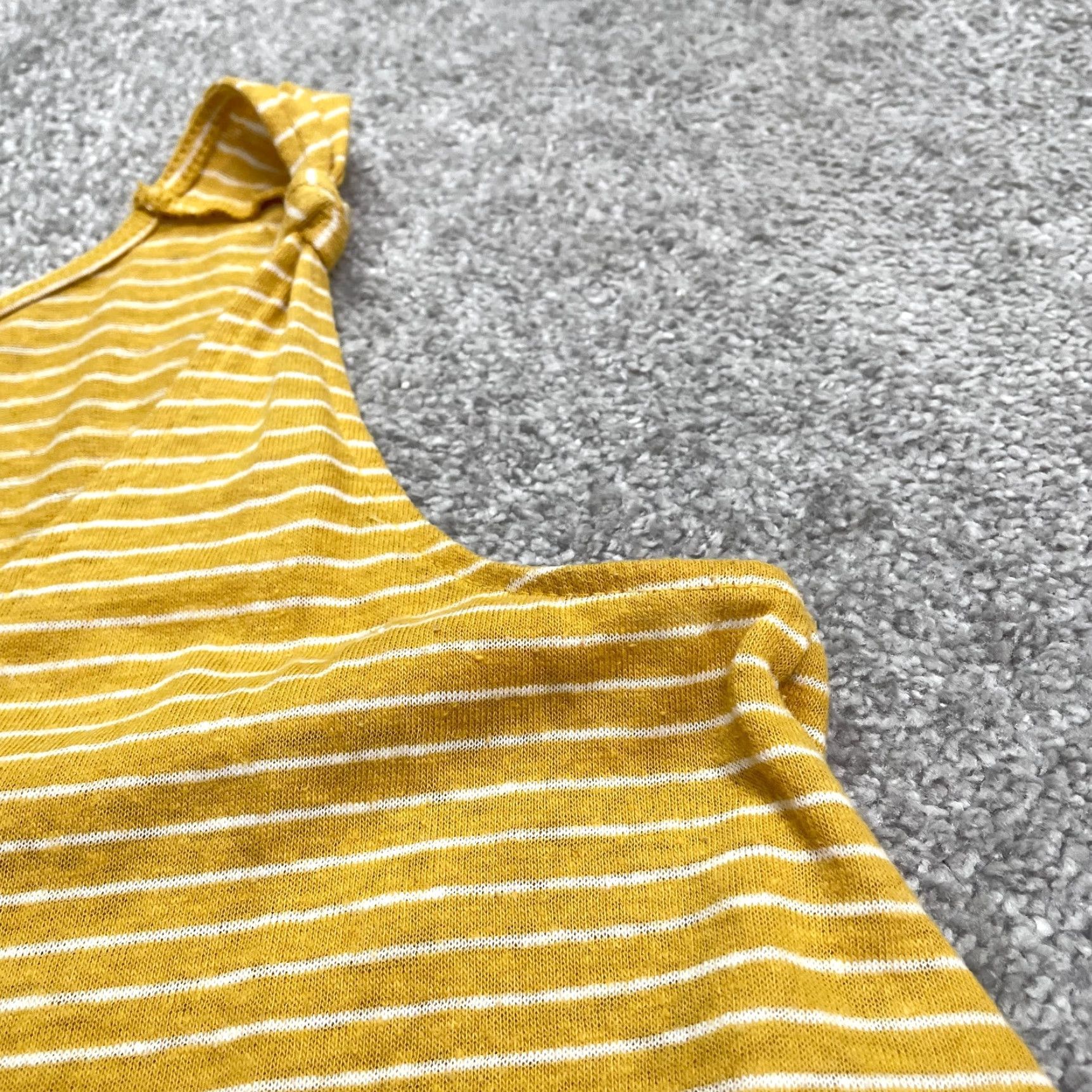 Old Navy Old Navy Linen Blend Relaxed Fit Tank Womens Small Golden Yellow Striped Size S / US 4 / IT 40 - 5 Thumbnail