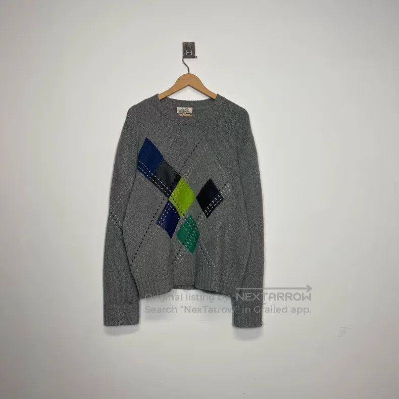 Hermes Knit and Leather Embellished Fashion Sweater