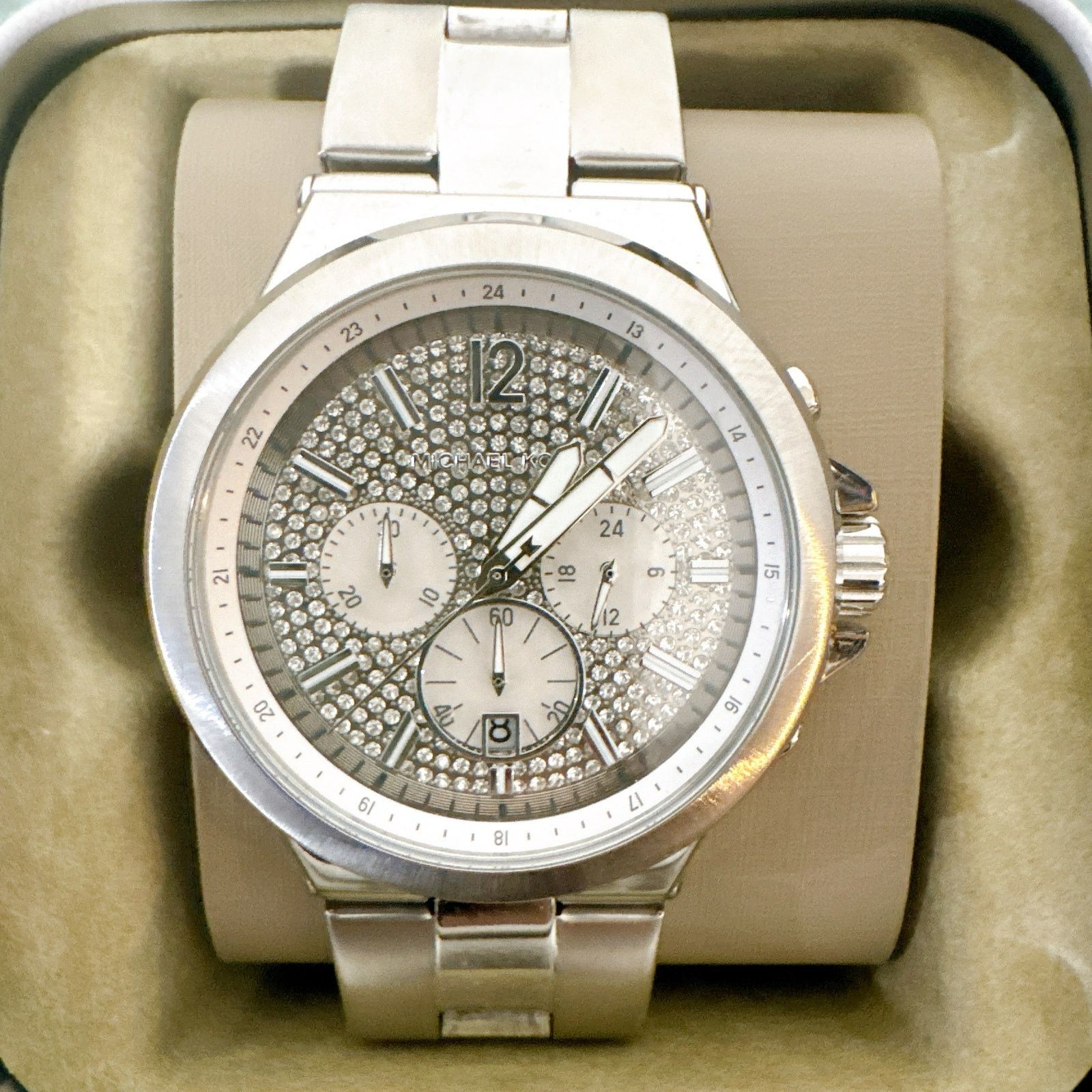Michael Kors Michael Kors MK8887 Oversized Dylan Pavé Silver-Tone Watch Size ONE SIZE - 2 Thumbnail