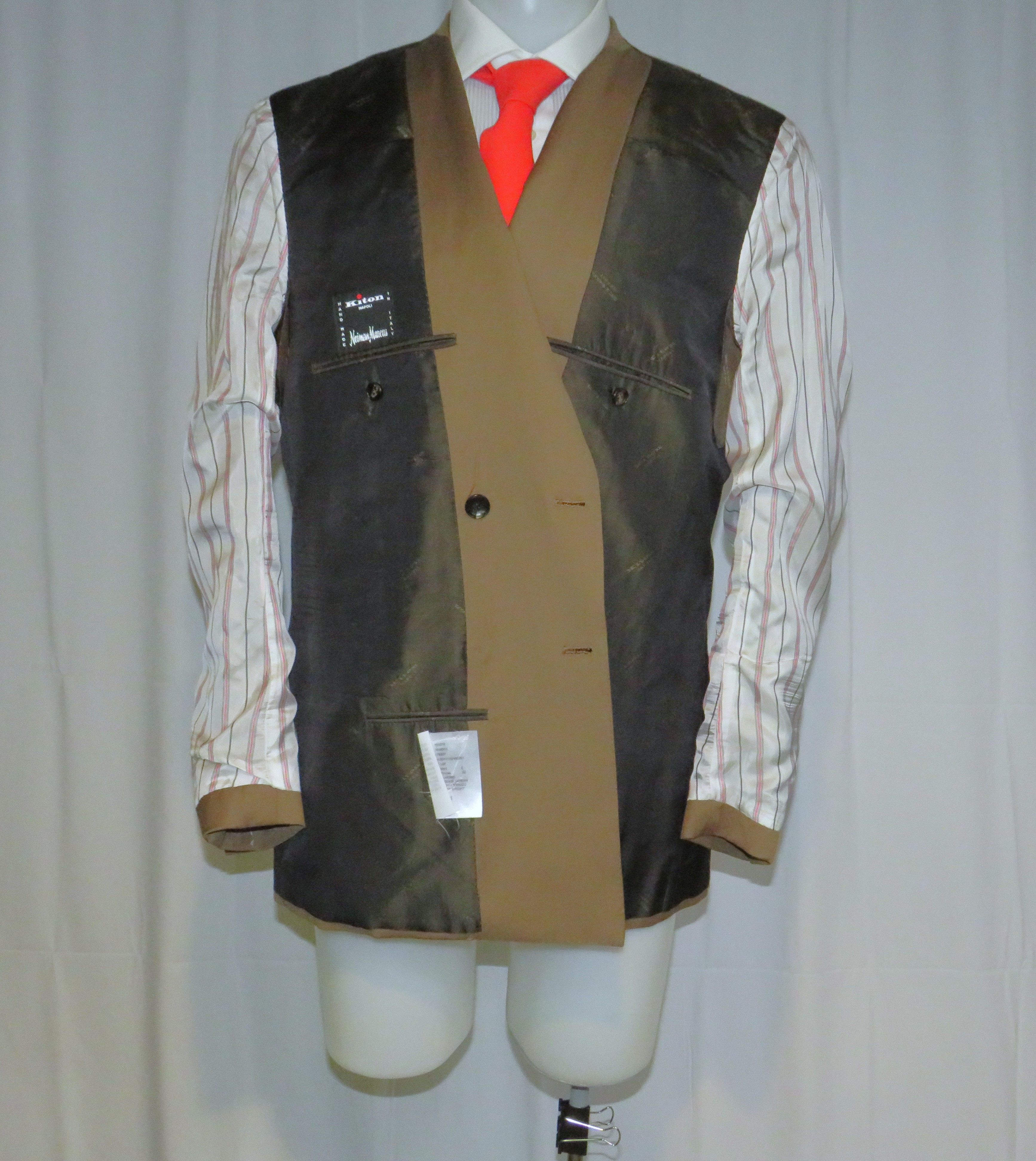 Kiton Custom Solid Brown Double Breasted Suit 45L NWT $12000 Size 46L - 14 Thumbnail