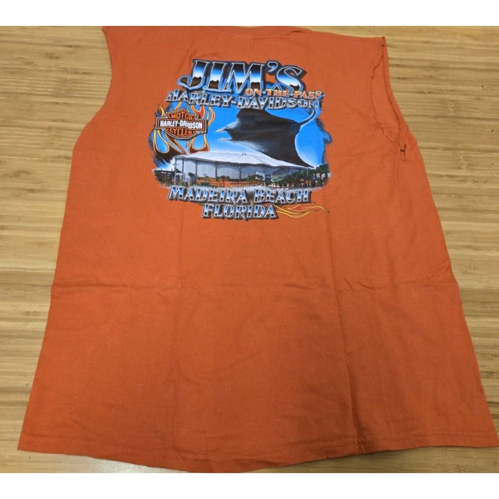 Harley Davidson Harley-Davidson T-Shirt Men XL Orange Graphic Print Biker Motorcycle Made in Nicaragua Size US XL / EU 56 / 4 - 5 Thumbnail