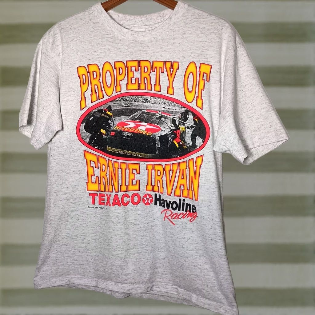 NASCAR VINTAGE NASCAR Ernie Irvan Shirt M Robert Yates Gray Race T Size US M / EU 48-50 / 2 - 1 Thumbnail