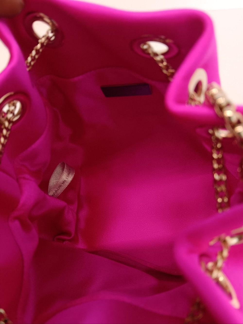 Jimmy Choo Jimmy Choo Bon Bon Small Fringed Satin Bucket Bag - Fuchsia Size ONE SIZE - 10 Thumbnail