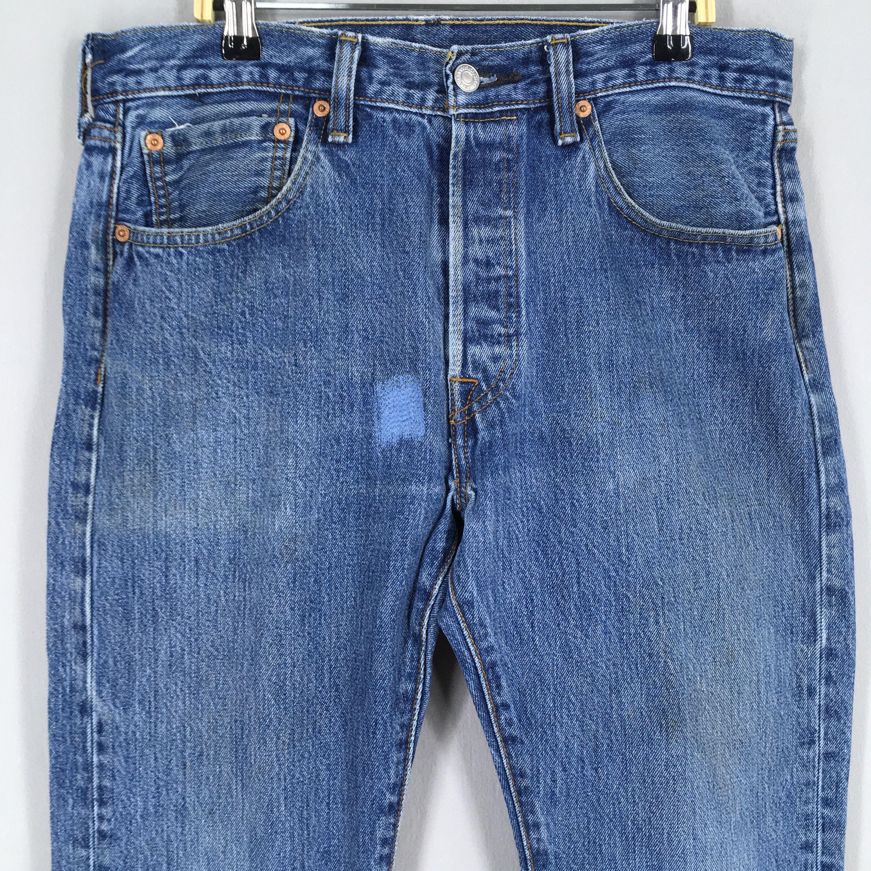 Levi's Size 31x28 Vintage 90s Levi's 501 Faded Blue Jeans S1472 Size US 31 - 2 Thumbnail