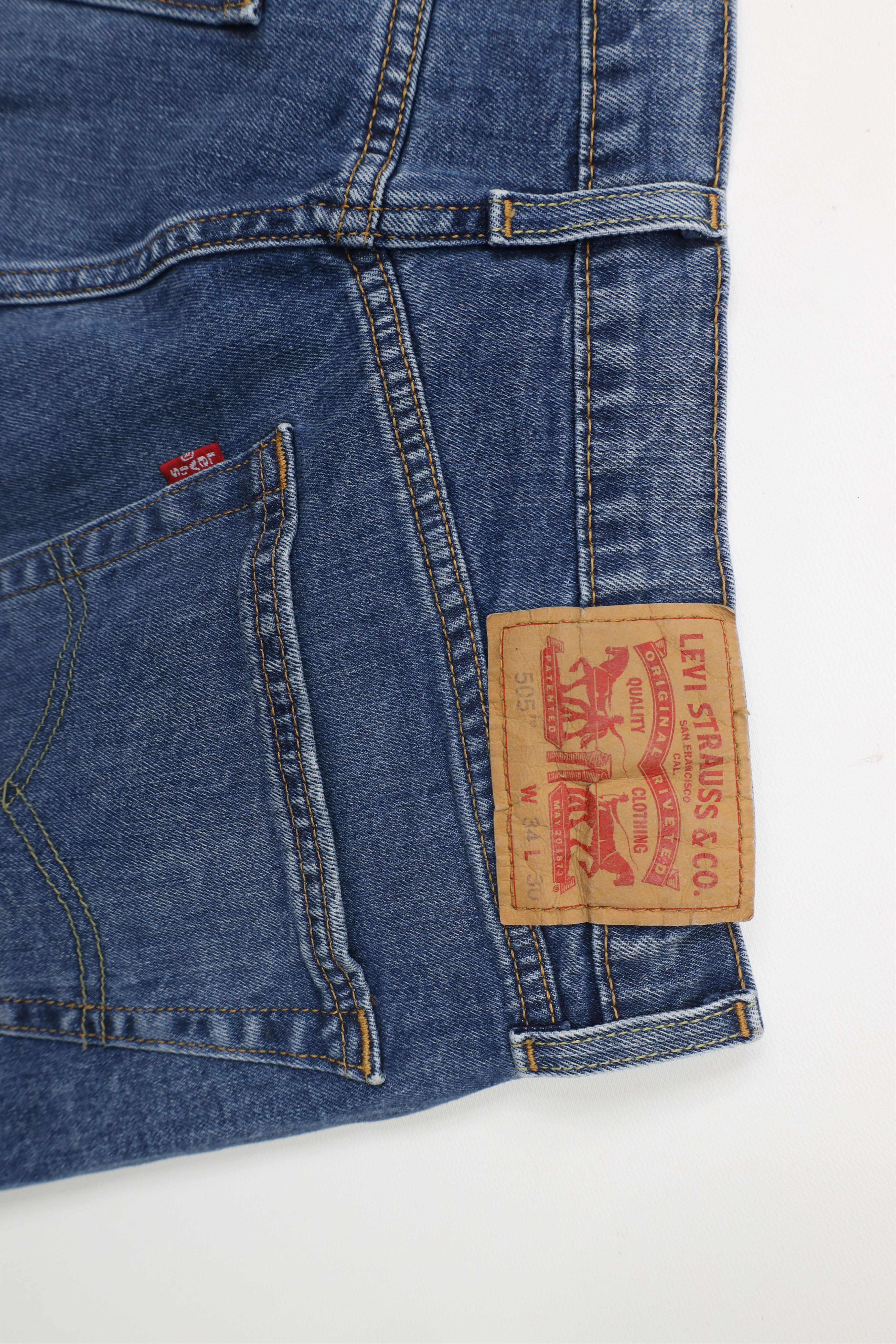 Levi's × Vintage Vintage Y2K Levis 505 Stretch Regular Fit Denim Jeans Blue Size US 34 / EU 50 - 13 Thumbnail