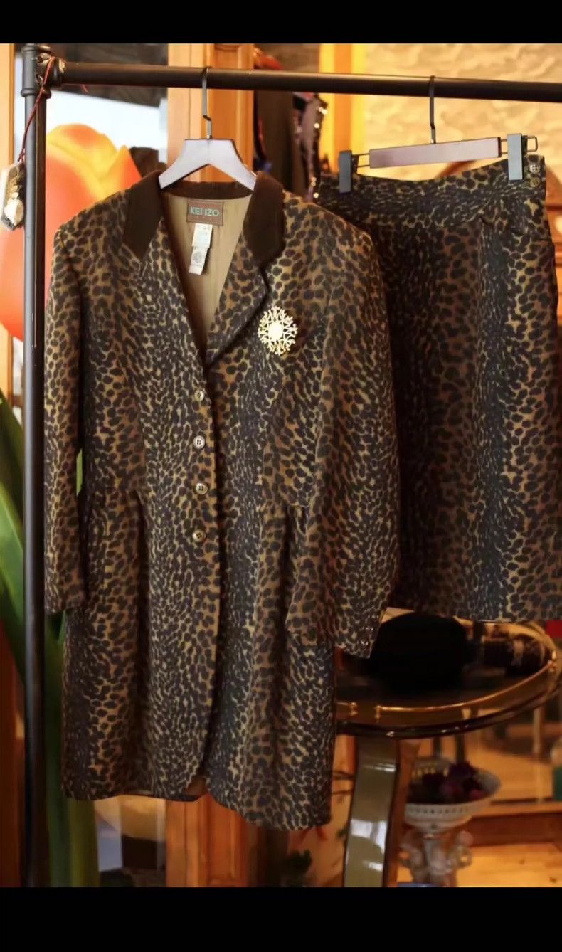 KENZO Vintage Leopard Print Suit