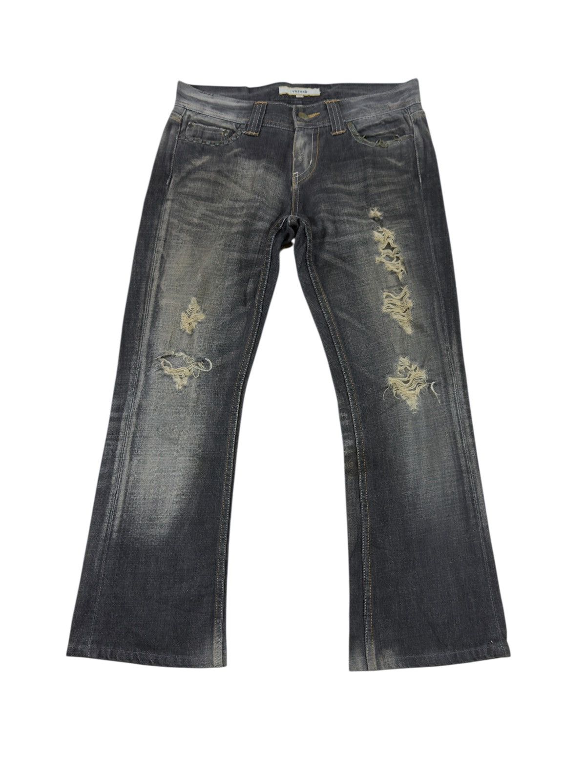 Japanese Brand Tornado mart style VAROSH distressed flare jeans Size US 33 - 1 Thumbnail