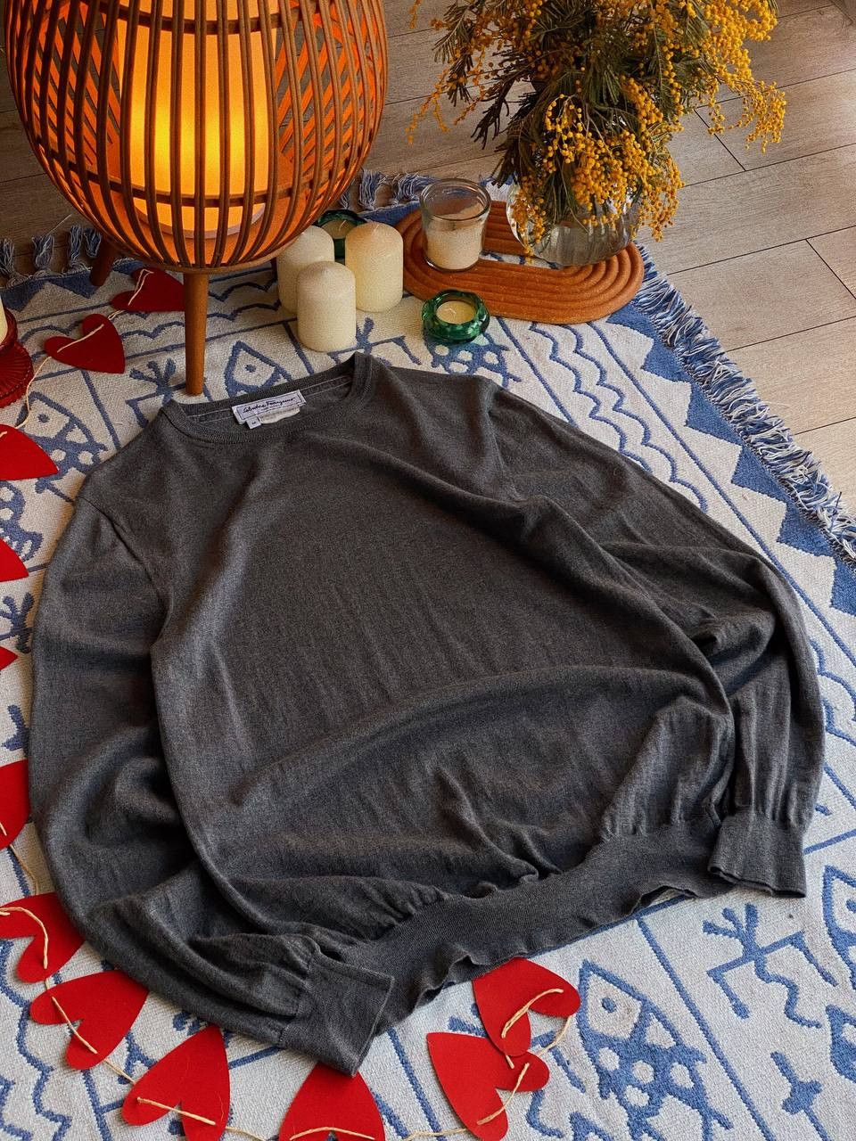 Salvatore Ferragamo Salvatore Ferragamo Wool Sweater Grey Size US M / EU 48-50 / 2 - 2 Thumbnail
