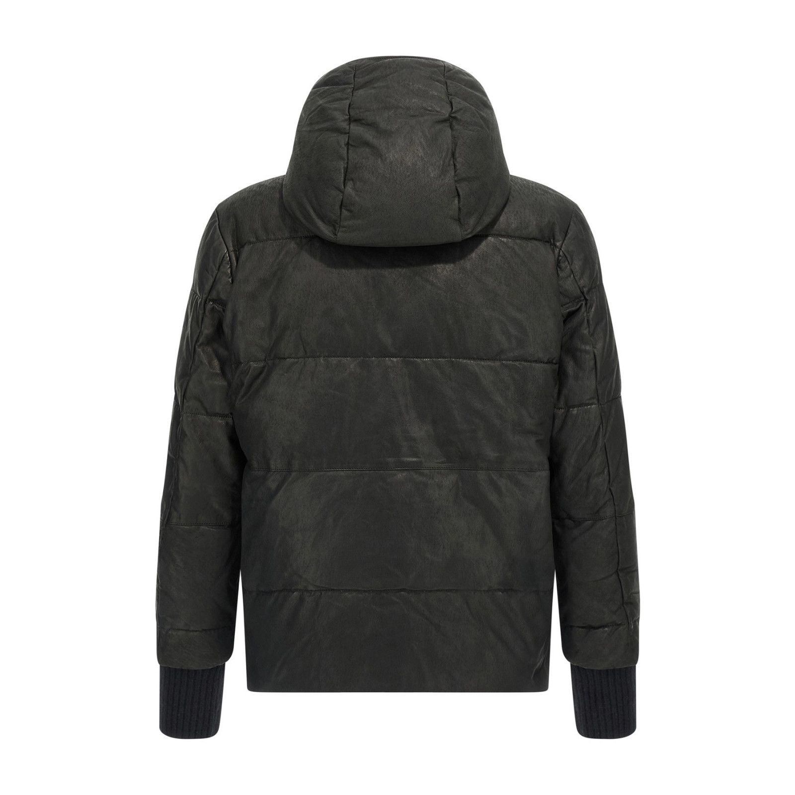 Giorgio Brato GIORGIO BRATO Black Leather Down Jacket New & Authentic (Men Size US L / EU 52-54 / 3 - 2 Thumbnail