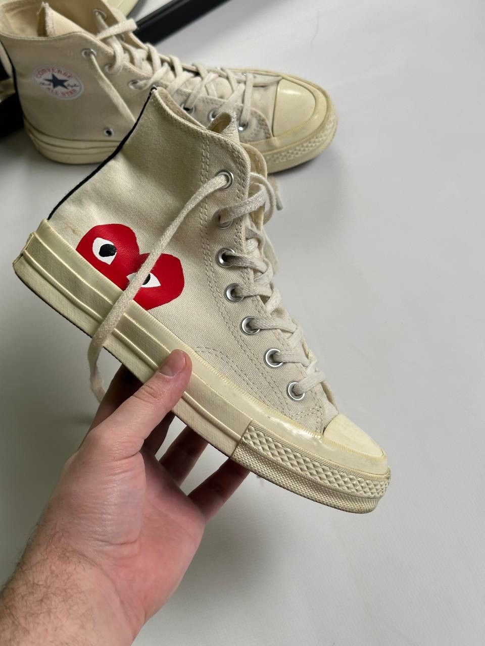 Comme des Garcons PLAY × Converse Cute Comme des Garcons Converse Sneakers 🔥 Size US 6.5 / IT 36.5 - 3 Thumbnail