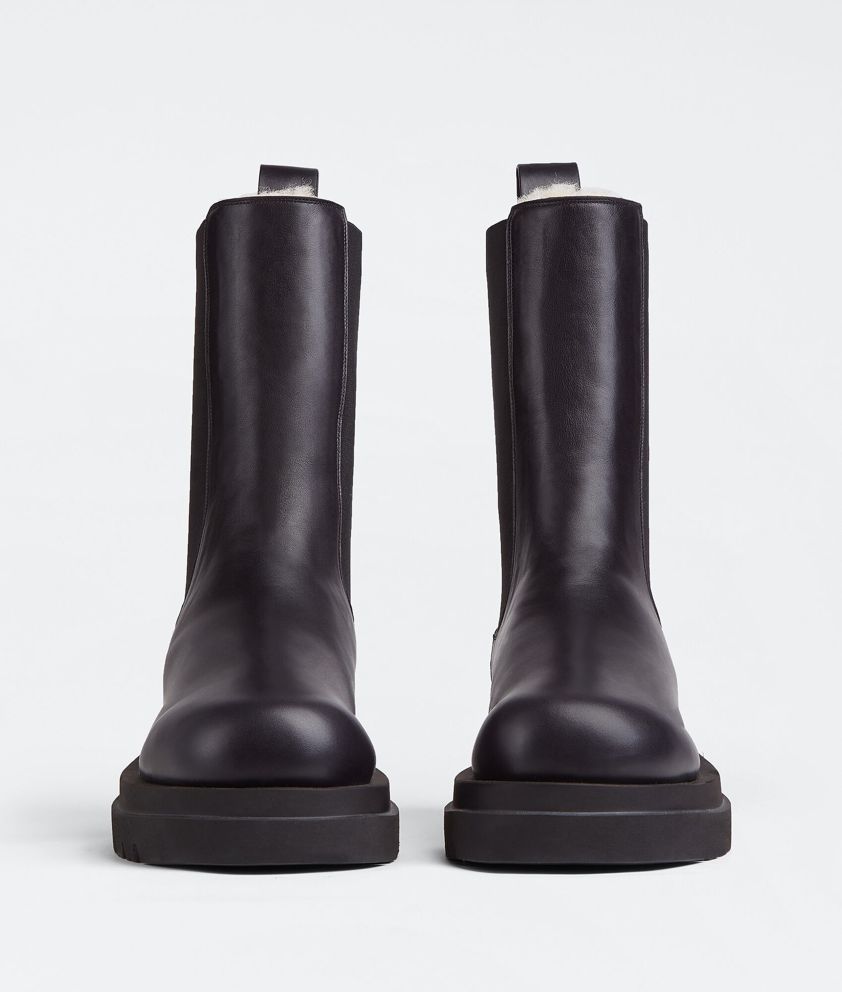 Bottega Veneta o1n1vont1224 Lug Calfskin Boots in Black Size US 4.5 / IT 34.5 - 2 Thumbnail
