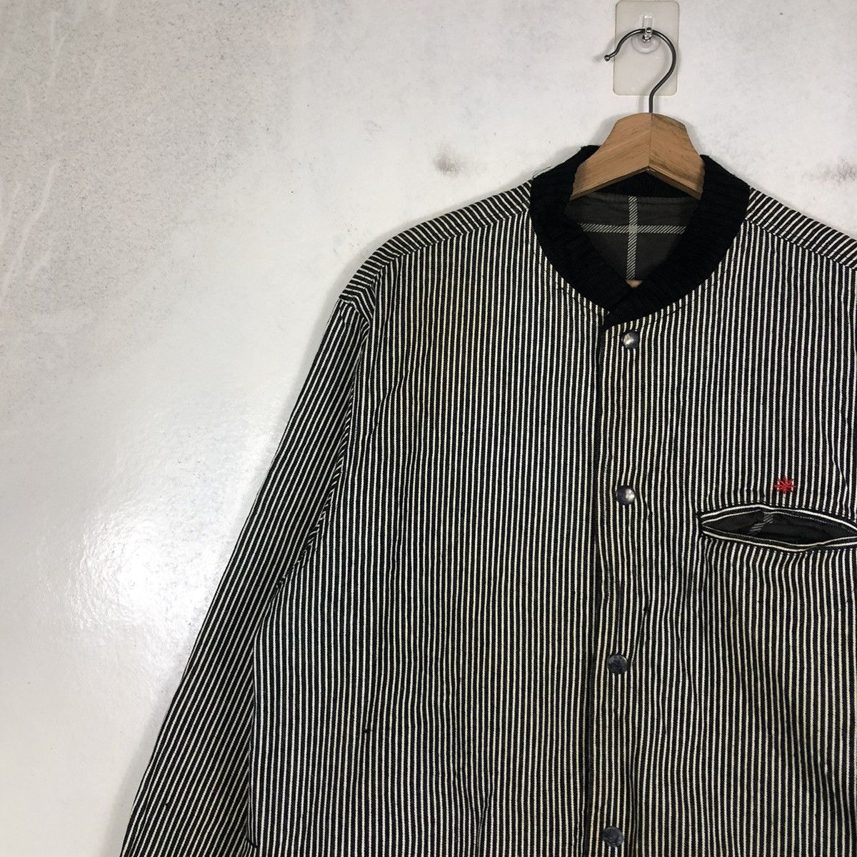 Japanese Brand × Vintage 📌VINTAGE BOMBER JACKET HICKORY OUT OF SIGHT ISSEY MIYAKE Size US M / EU 48-50 / 2 - 9 Thumbnail
