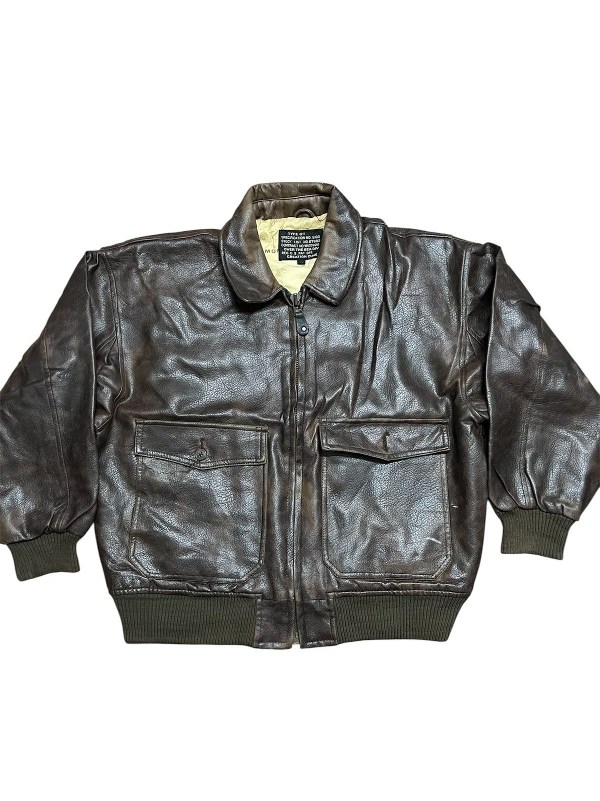 💥TRUE VINTAGE 90s Type G-1 Leather Bomber AVIREX STYLE