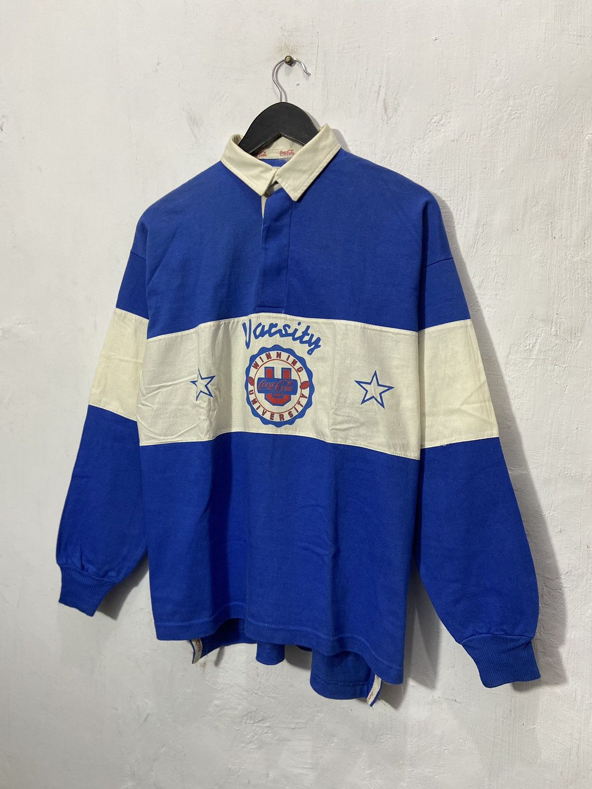 Coca Cola Vintage Coca Cola Rugby Shirt Blue White Size US XL / EU 56 / 4 - 1 Thumbnail
