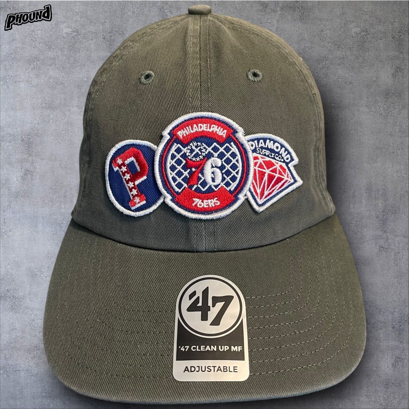 47 Brand Philadelphia 76ers Hat Cap Strap Back NBA Gray Diamond Patch Size ONE SIZE - 1 Thumbnail