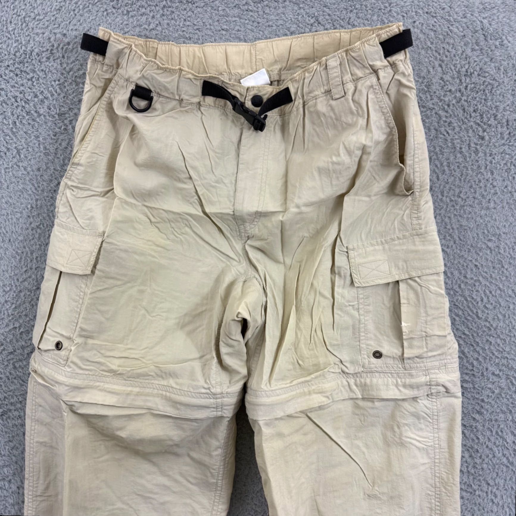 Vintage REI Cargo Pants Womens Medium Convertible Zip Off Hiking Outdoor Pockets Beige Nylon Spandex Regular Size 32" / US 10 / IT 46 - 3 Thumbnail