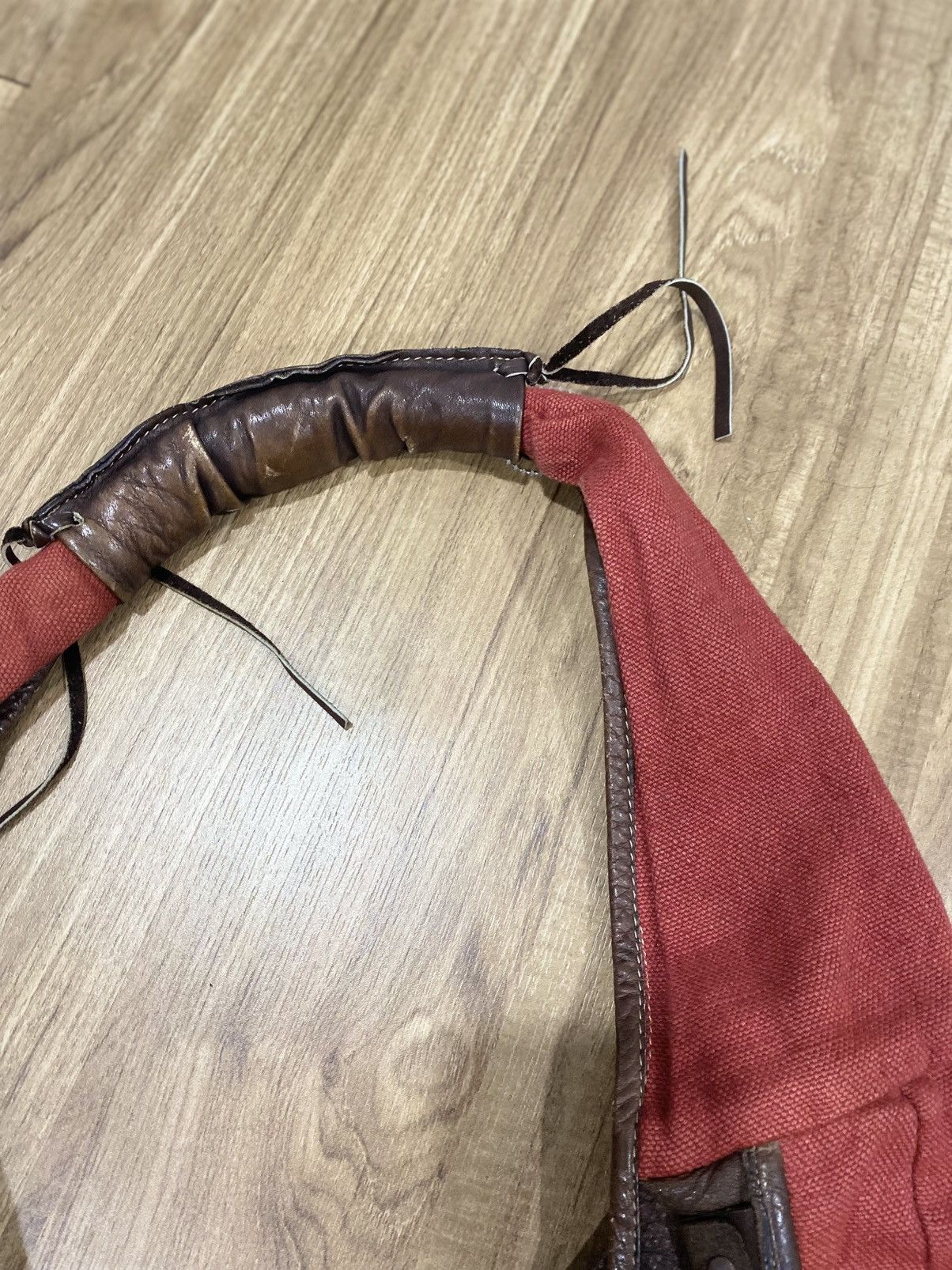 Vintage RARE ALCHIMIA ITALY CANVAS LEATHER CRAFTS HANDMADE SLING BAG Size ONE SIZE - 3 Thumbnail