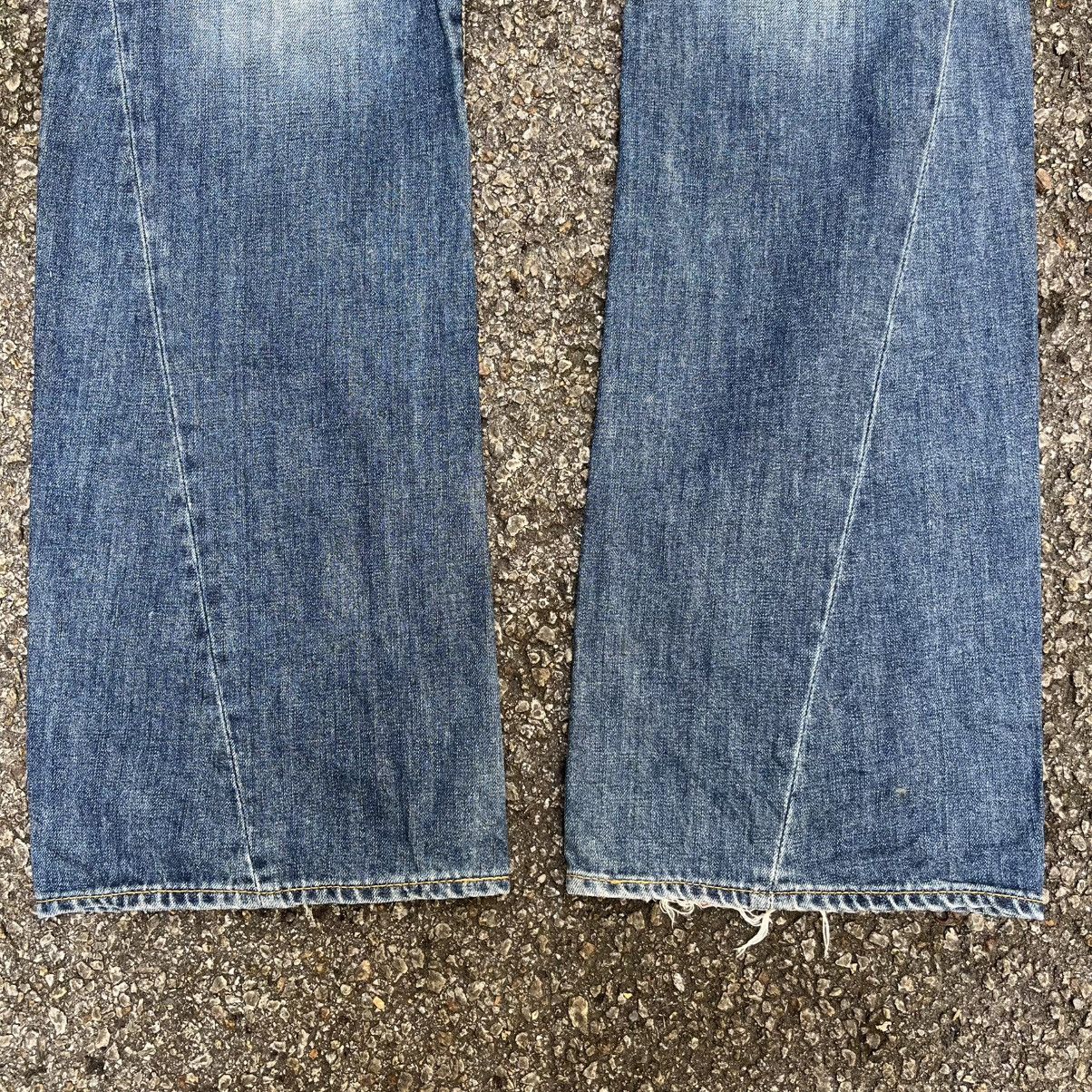Hysteric Glamour Flare Jeans Clawmark Purple & Yellow Boot Cut Denim Punk Size US 34 / EU 50 - 2 Thumbnail