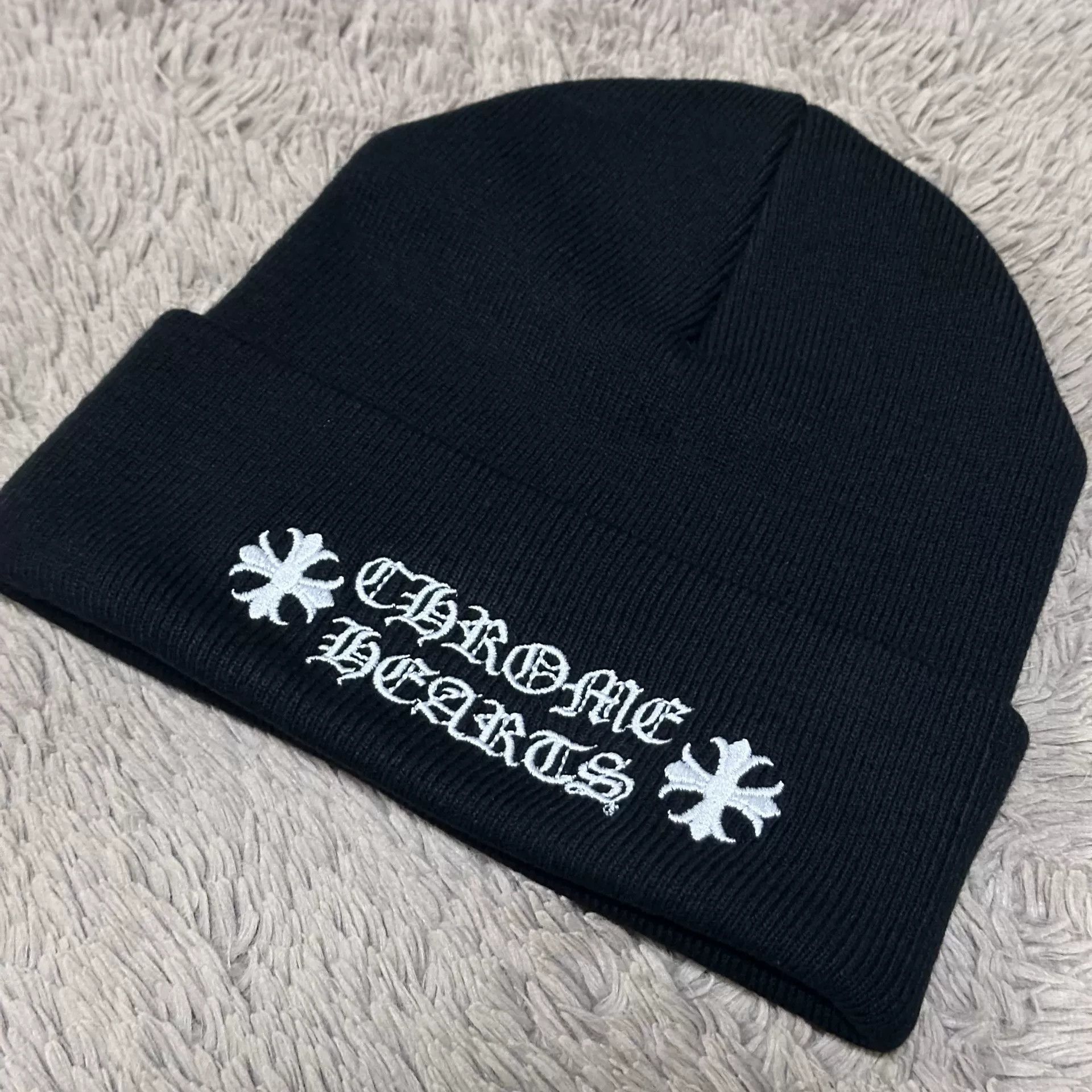 Chrome Hearts Chrome Hearts Embroidered Script Beanie Black Size ONE SIZE - 1 Thumbnail