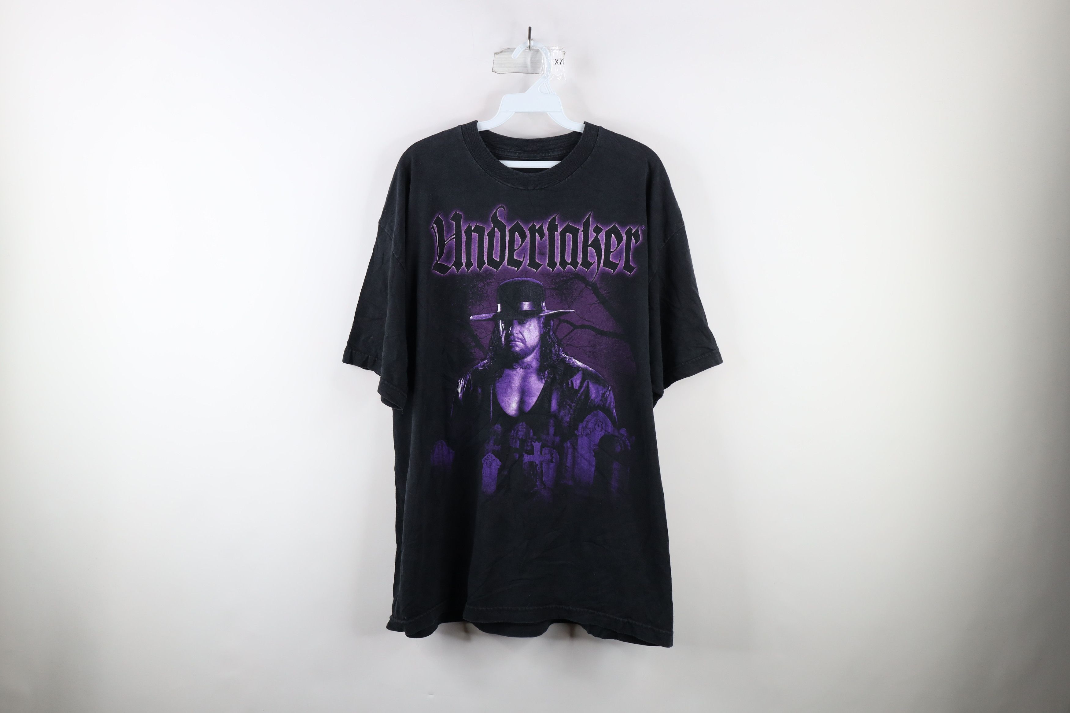 image of Vintage 90's Wwf Out The Undertaker Wrestling T-Shirt Black, Men's (Size XL)