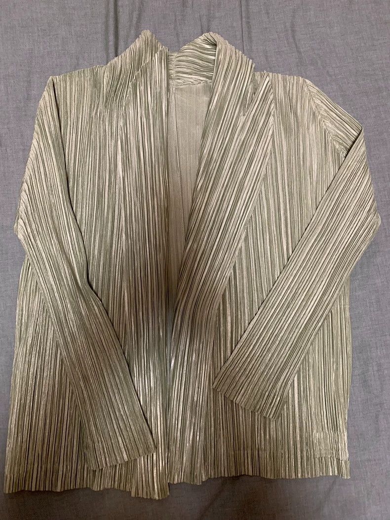 Issey Miyake Issey Miyake size:3 Green pleated cardigan Size XS / US 0-2 / IT 36-38 - 1 Thumbnail