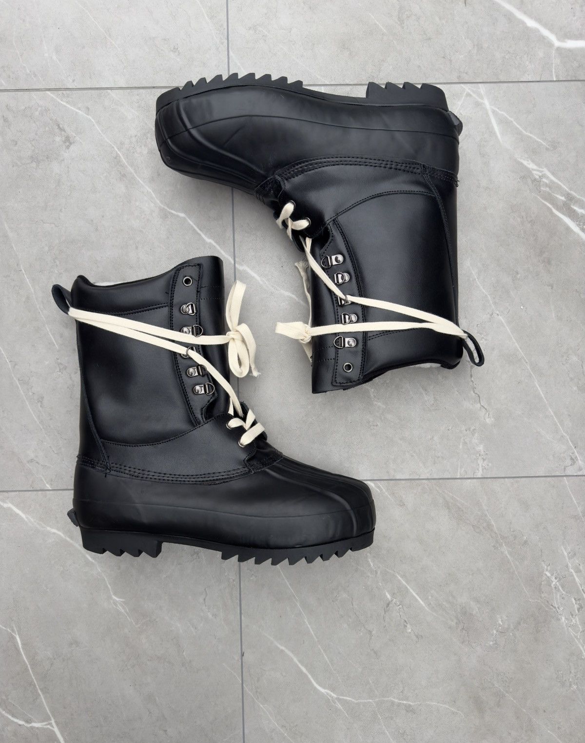 Black Vintage Military Combat Boots