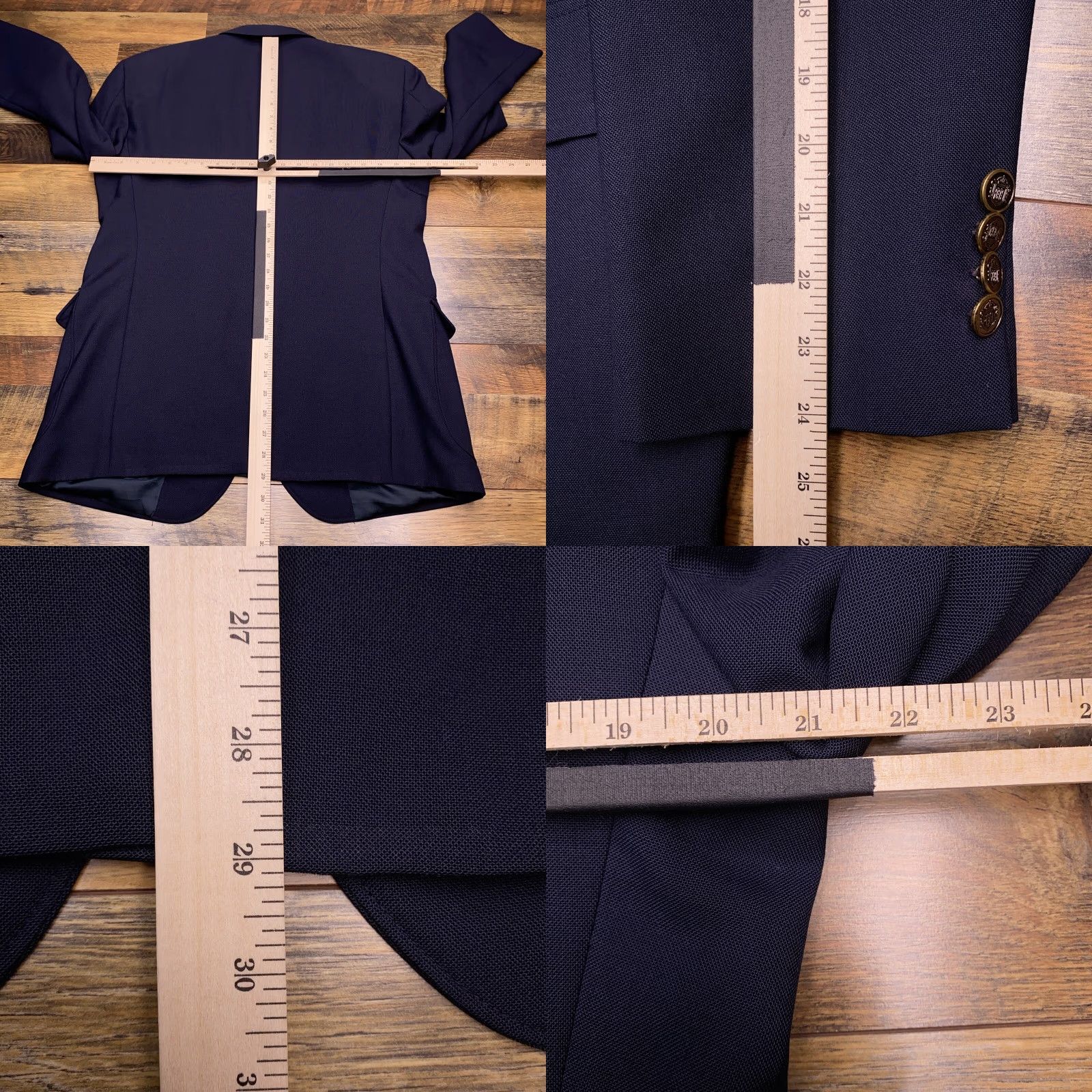 Vintage VINTAGE Arnold Palmer Sport Coat Mens 42S Navy Blue Wool Jacket Single-Breasted Notch Lapel 3-Button Sleeve Two-Button Front 90s Mens Size US XS / EU 42 / 0 - 10 Thumbnail