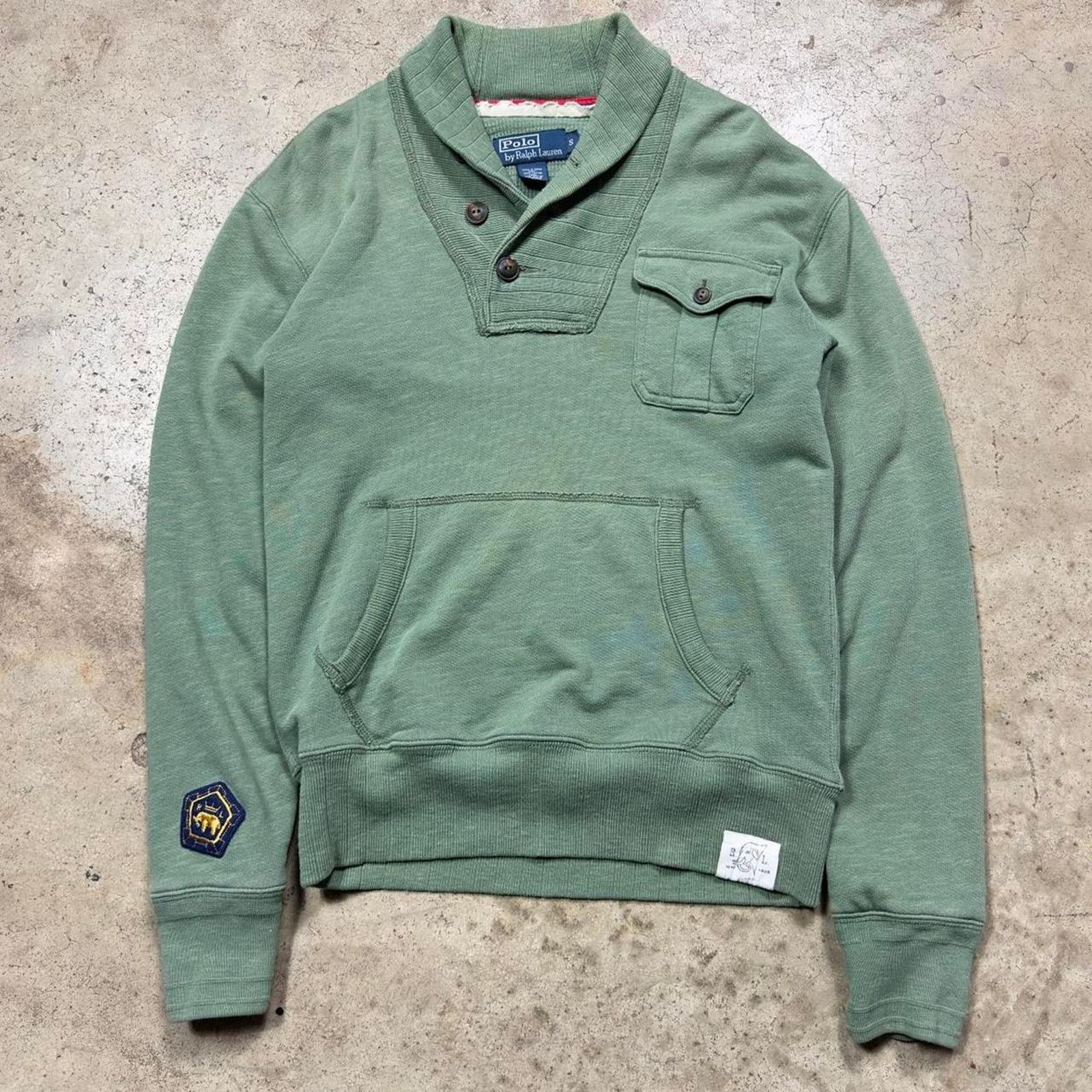 Japanese Brand × Polo Ralph Lauren Polo Ralph Lauren Military Green Streetwear Sweater Cardigan Size US M / EU 48-50 / 2 - 1 Thumbnail