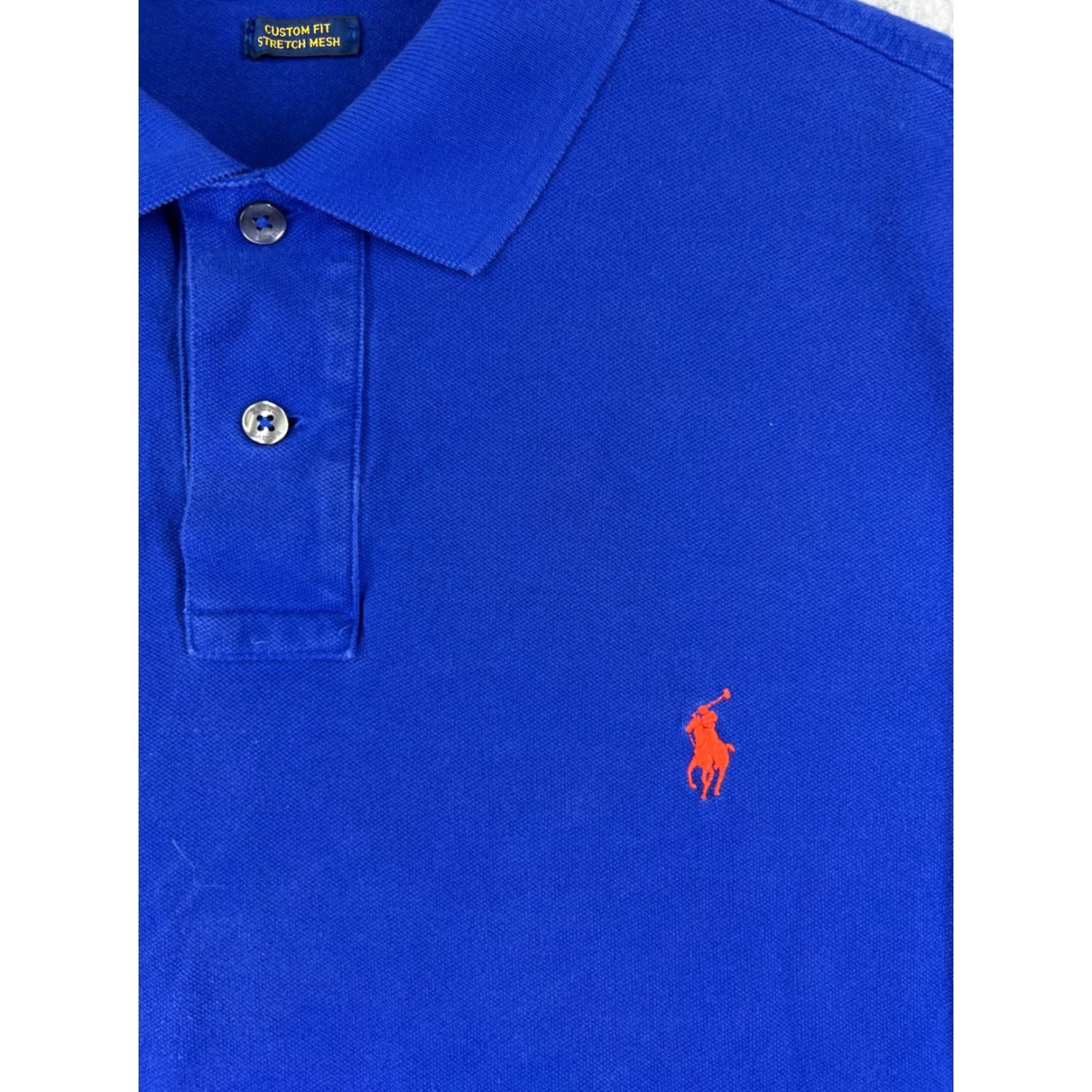 Ralph Lauren Ralph Lauren Polo Shirt Men XL Blue 100% Cotton Knit Pony Polo Shirt Men Blue Short Sleeve Solid 100% Cotton Size US XL / EU 56 / 4 - 6 Thumbnail
