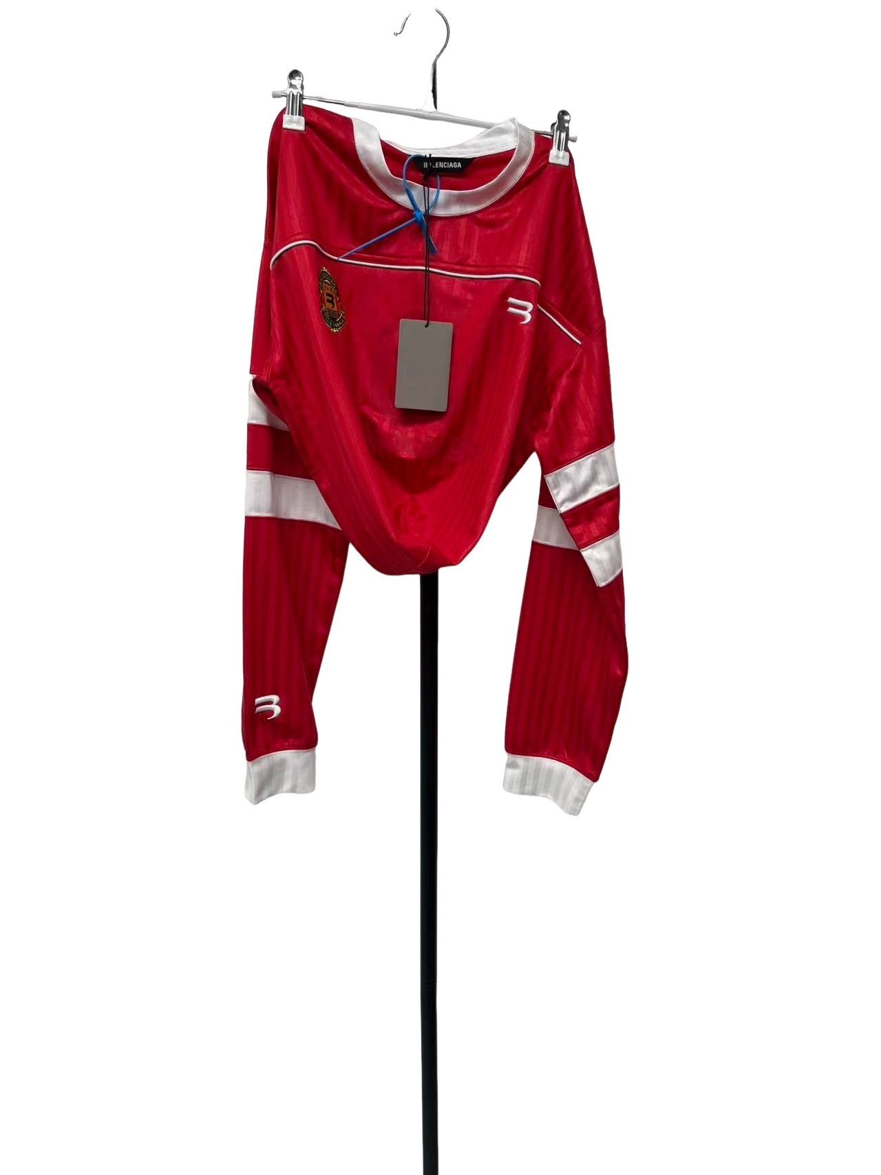 Balenciaga Balenciaga Red Soccer Scarf Jersey Top Size M Size US M / EU 48-50 / 2 - 1 Thumbnail