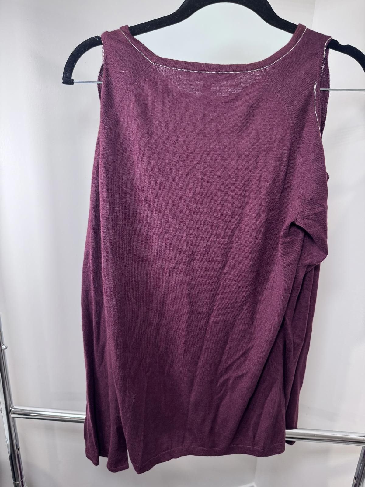 Worthington Worthington Women's Sleeveless Sweater Top, Burgundy Size M / US 6-8 / IT 42-44 - 2 Thumbnail