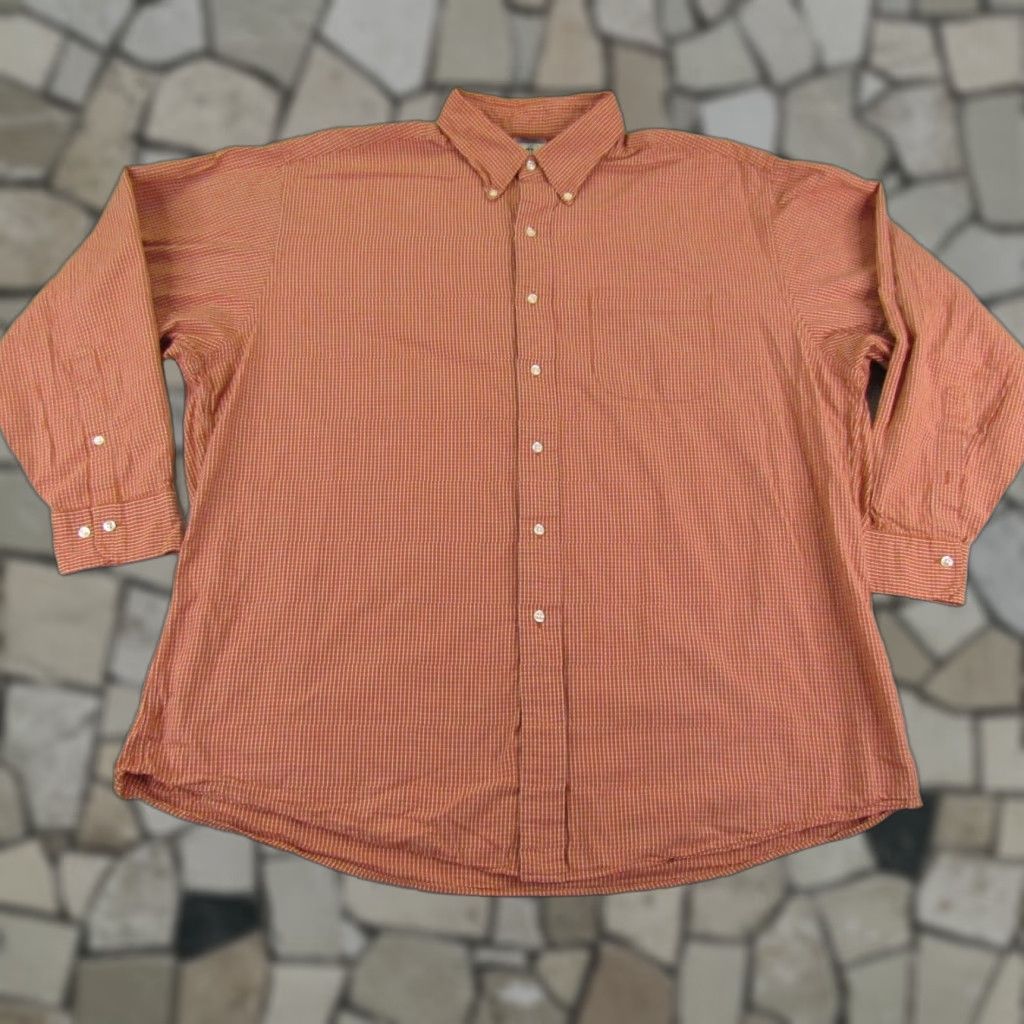 Brooks Brothers Brooks Brothers Shirt Mens XL Orange Plaid Button-Up Collared Long Sleeve Button-Down Casual Workwear Size US XL / EU 56 / 4 - 1 Thumbnail
