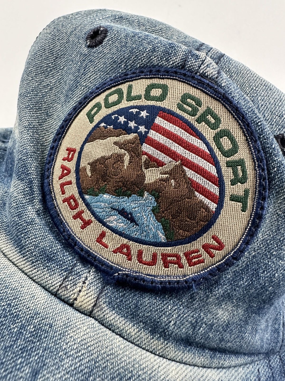 Polo Ralph Lauren VINTAGE 90’s POLO SPORT DENIM CAP , HAT Size ONE SIZE - 6 Thumbnail