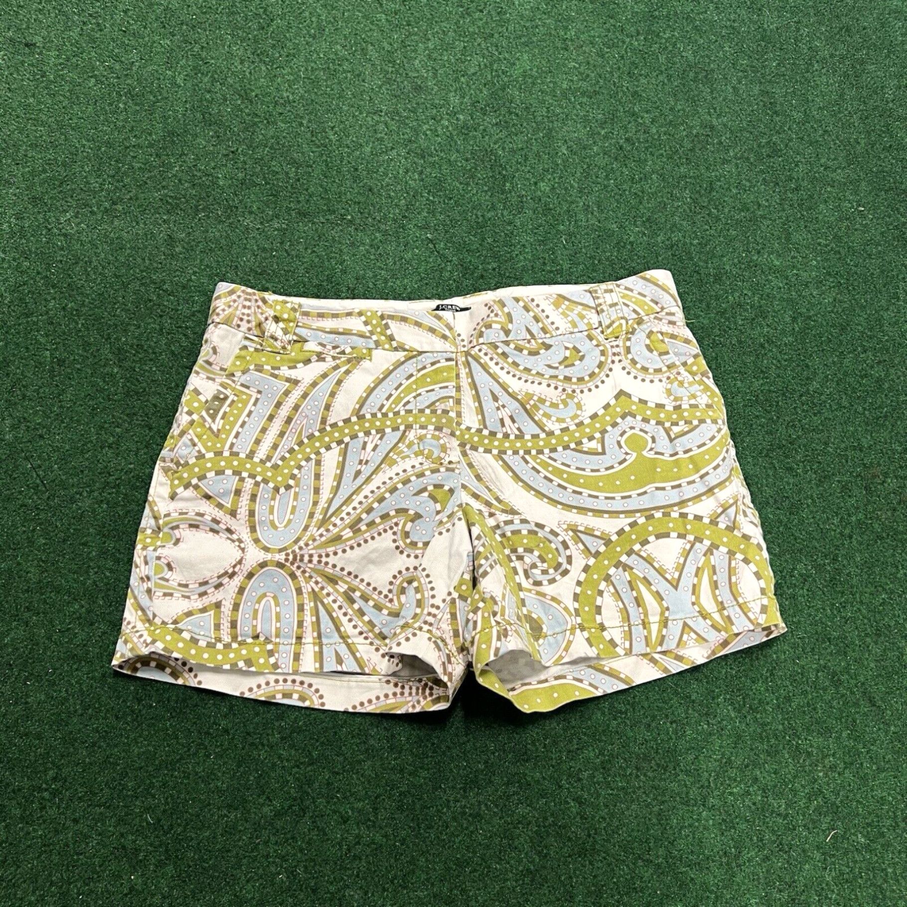 J.Crew J. Crew Chino Shorts Green Paisley Print Size 8 Summer Outdoors Walking Size 30" / US 8 / IT 44 - 1 Thumbnail