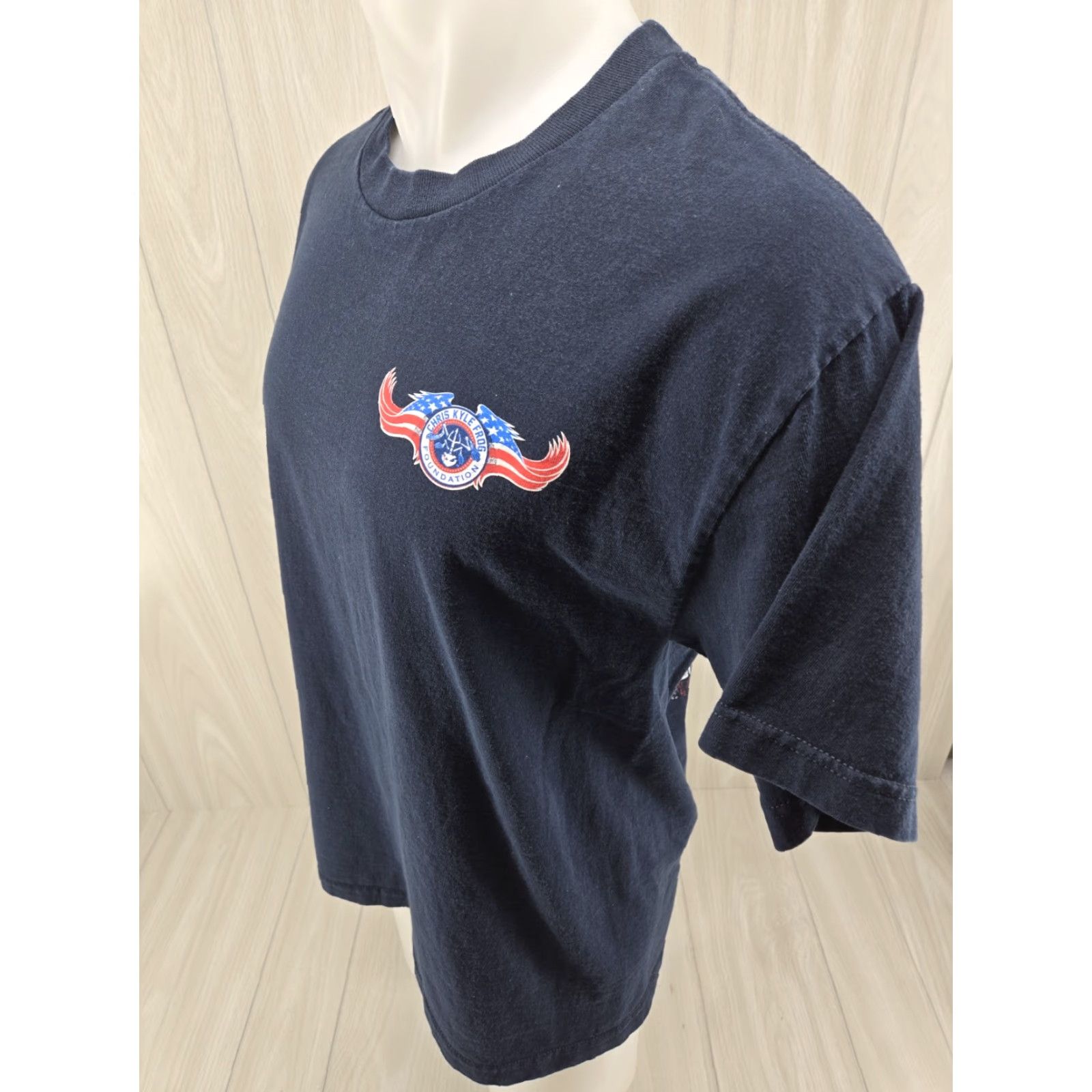 AAA Chris Kyle Frog Foundation T Shirt Mens Large Blue Short Sleeve Crew Neck Size US L / EU 52-54 / 3 - 5 Thumbnail
