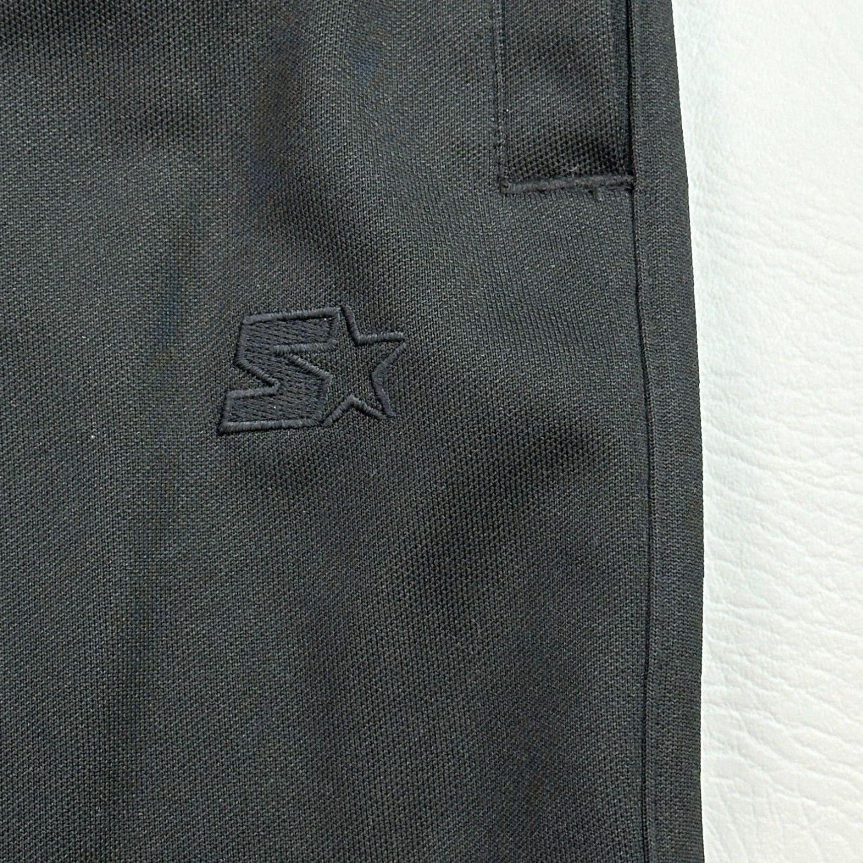 Starter VINTAGE Starter Track Pants Mens Small Black Embroidered Logo Ankle Zip Y2K Size US 29 - 3 Thumbnail