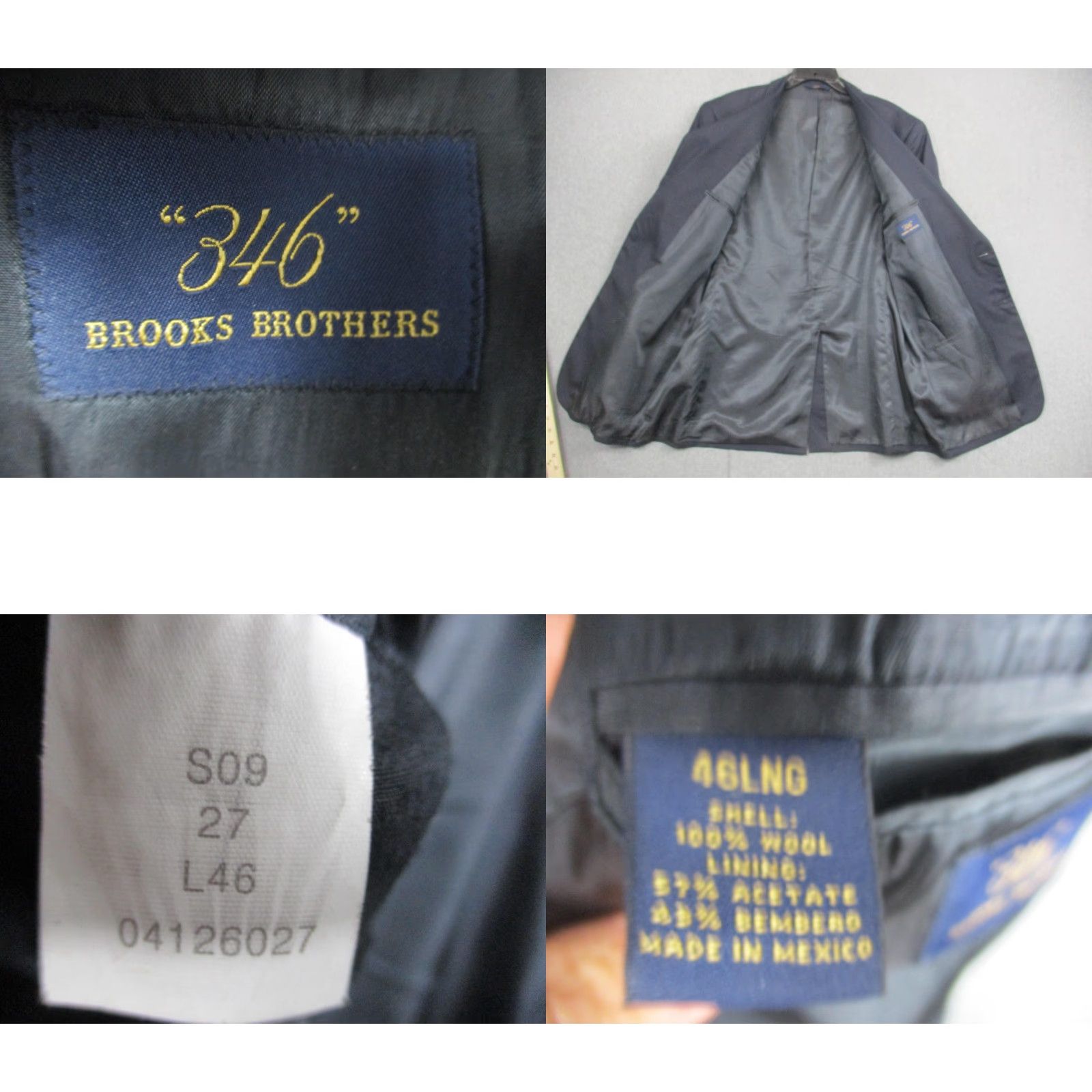 Brooks Brothers VINTAGE Brooks Brothers Blazer Mens 46 Long Wool Blue Notch Lapel 2 Button Classic Jacket - 346 Style Size 46R - 8 Thumbnail