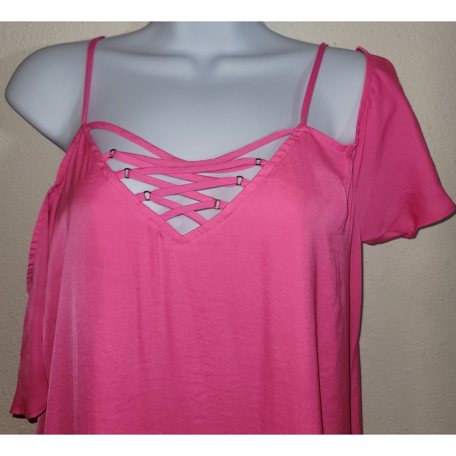 Jennifer Lopez Jennifer Lopez Pink Cold Shoulder Hi Low Midi Dress Medium Size M / US 6-8 / IT 42-44 - 6 Thumbnail