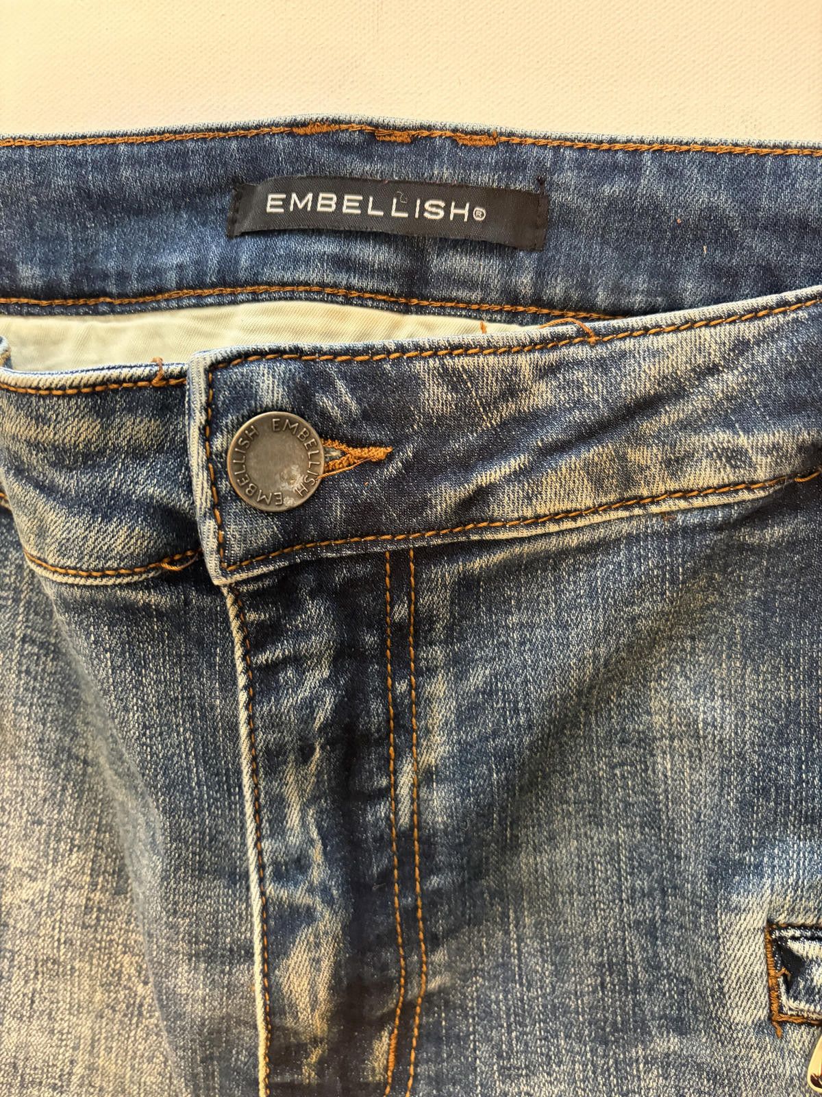 Embellish Embellish NYC Distressed Biker Skinny Jeans (Size 44x32) Size US 44 / EU 60 - 2 Thumbnail