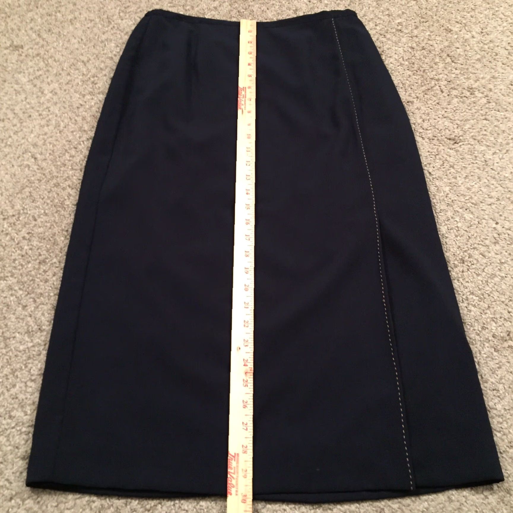 Vintage Norton McNaughton Skirt Maxi Long Lined Slit Blue 12P Petite Women Adult 12P Skirt Size 34" / US 12 / IT 48 - 4 Thumbnail