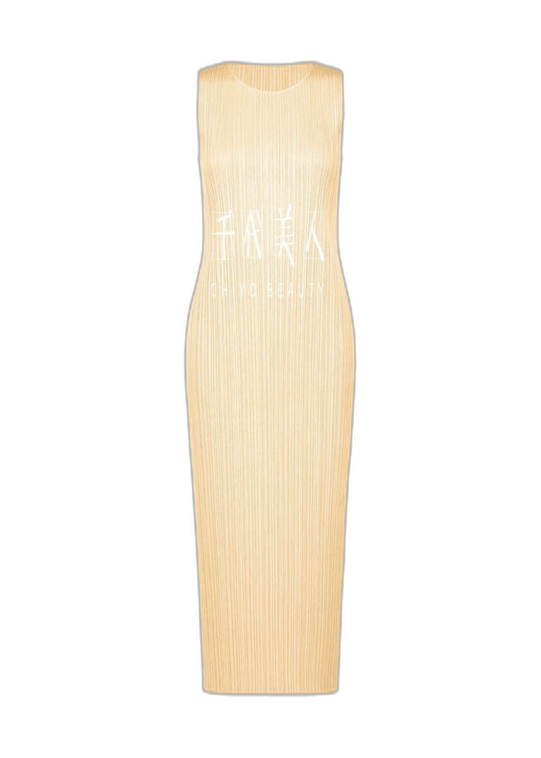 Issey Miyake Elegant Beige Dress with Embroidery Detail-yf Size 22" - 1 Thumbnail