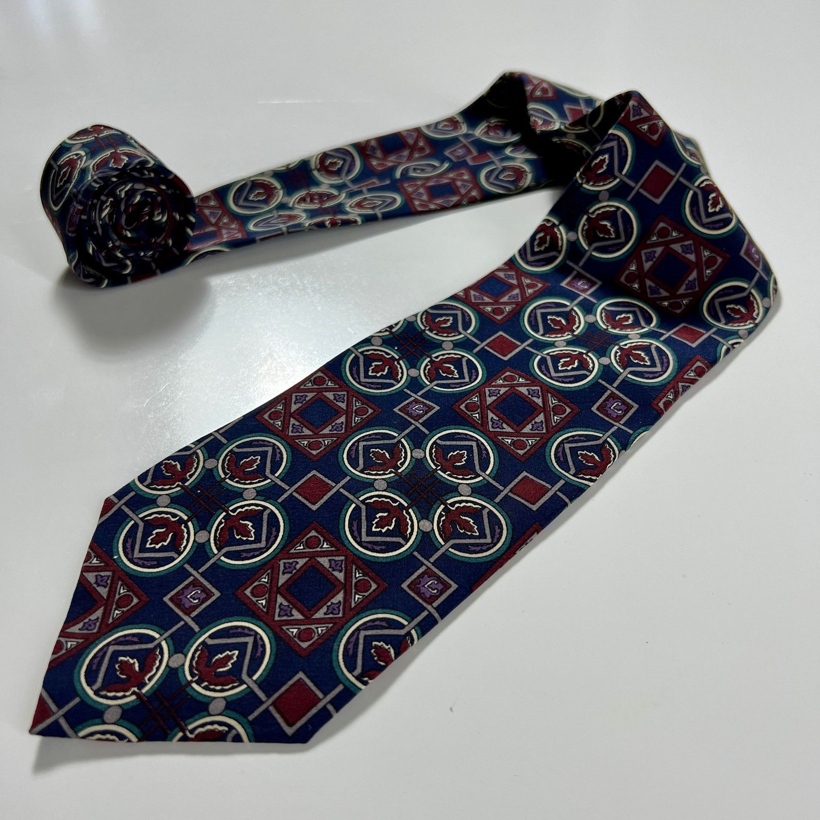 Christian Dior Monsieur Christian Dior Monsieur Tie Red Blue White 100% Silk Necktie Size ONE SIZE - 1 Thumbnail