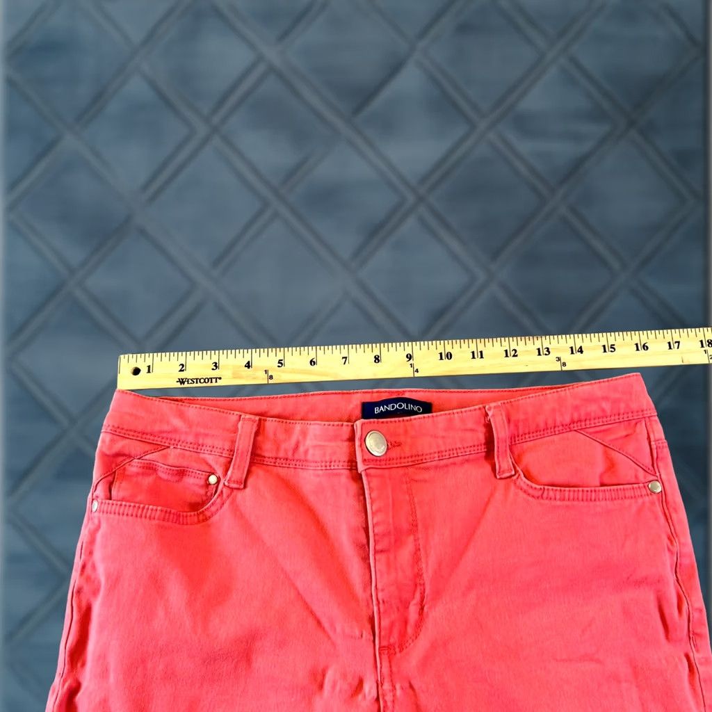 Vintage Bandolino Selene Capri Pant Womens 10 Pink Cotton Preppy Career Formal Stretch Size 32" / US 10 / IT 46 - 1 Thumbnail