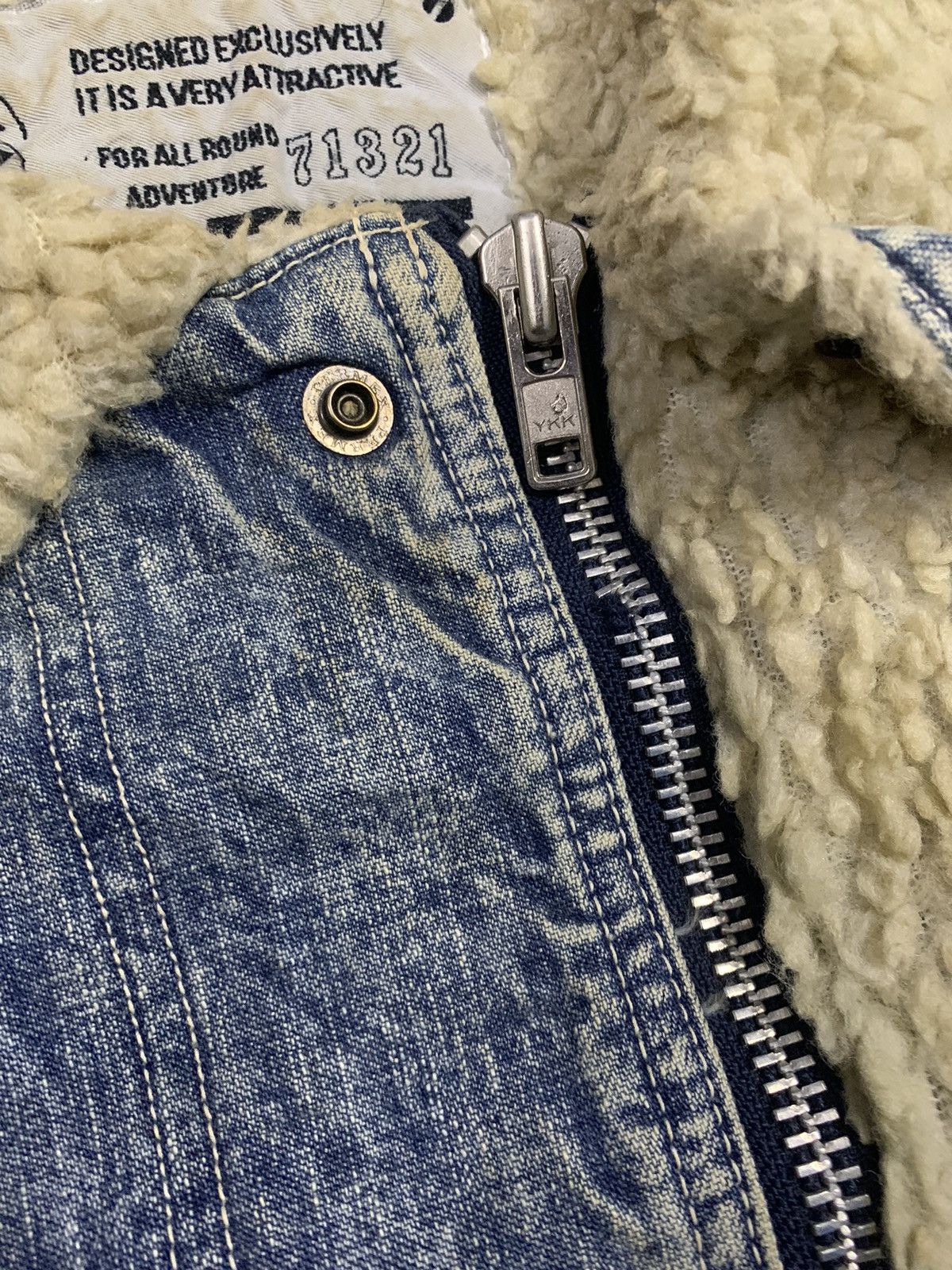 Japanese Brand Vintage Ice Fire Japan Oversized Sherpa Lined Denim Jacket Size US L / EU 52-54 / 3 - 6 Thumbnail