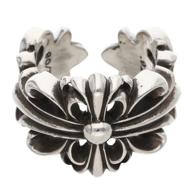 Chrome Hearts Chrome Hearts Double Floral Cross Silver Ring Size ONE SIZE - 1 Thumbnail