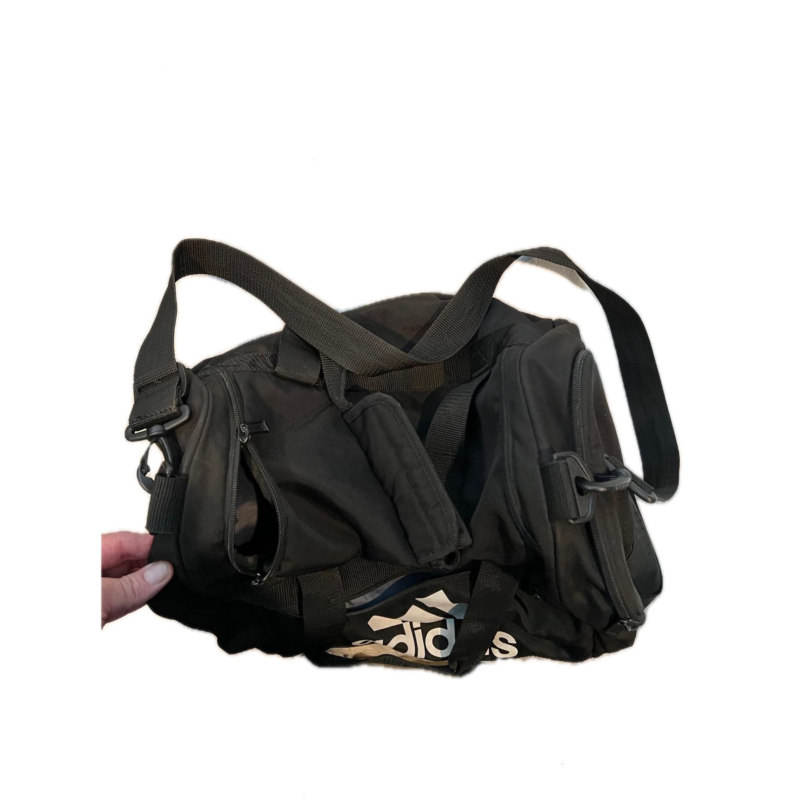 Adidas Adidas Defender Small Gray Black Gym Bag 18"x10"x12" Size ONE SIZE - 2 Thumbnail