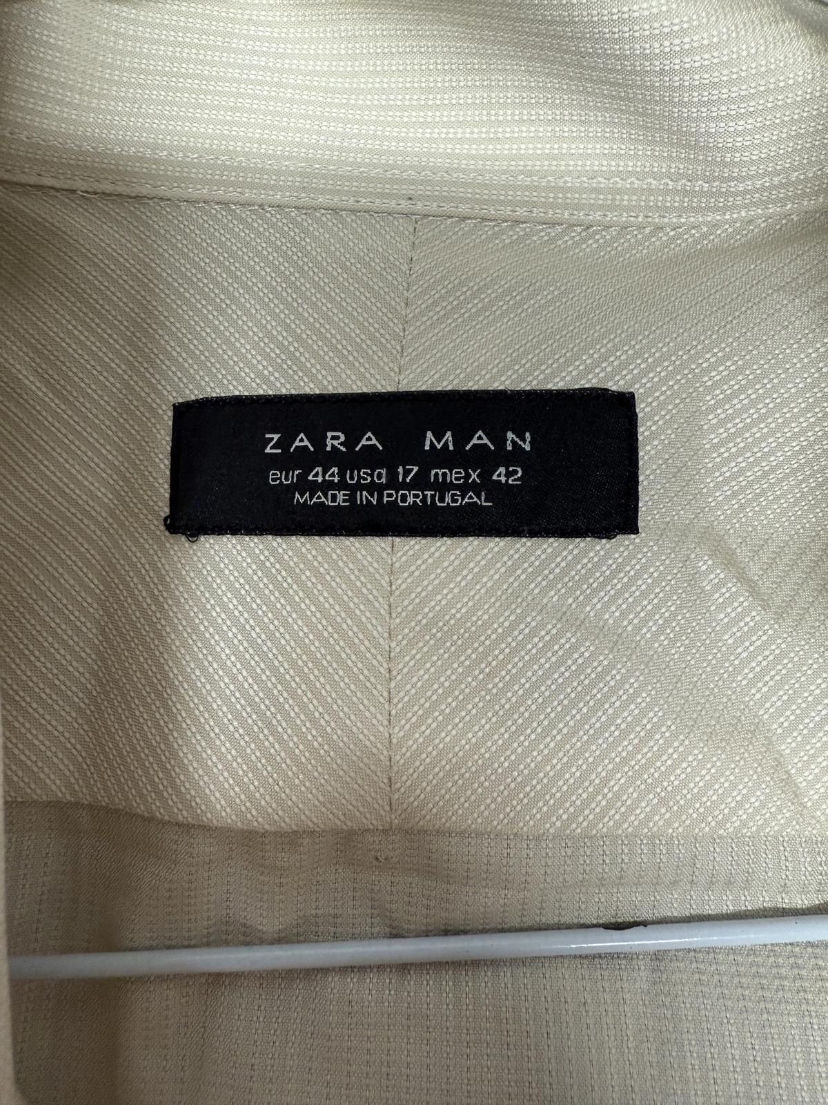 Other Zara Man Men's Cream Dress Shirt Size 36R - 4 Thumbnail