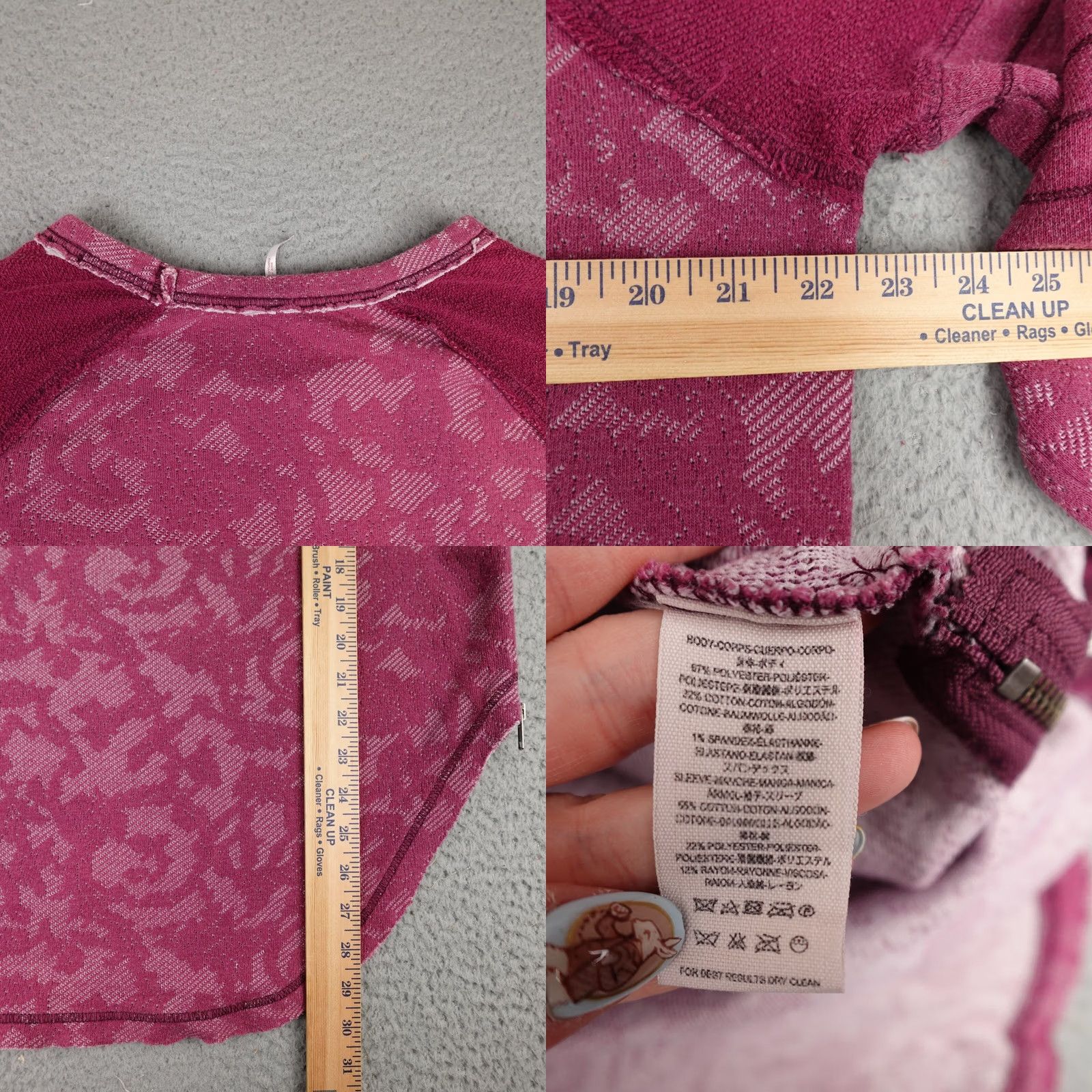 Free People Free People Sweater Womens Medium Pink Bed Of Roses Zip Long Sleeve Bohemian Shirt Size M / US 6-8 / IT 42-44 - 9 Thumbnail