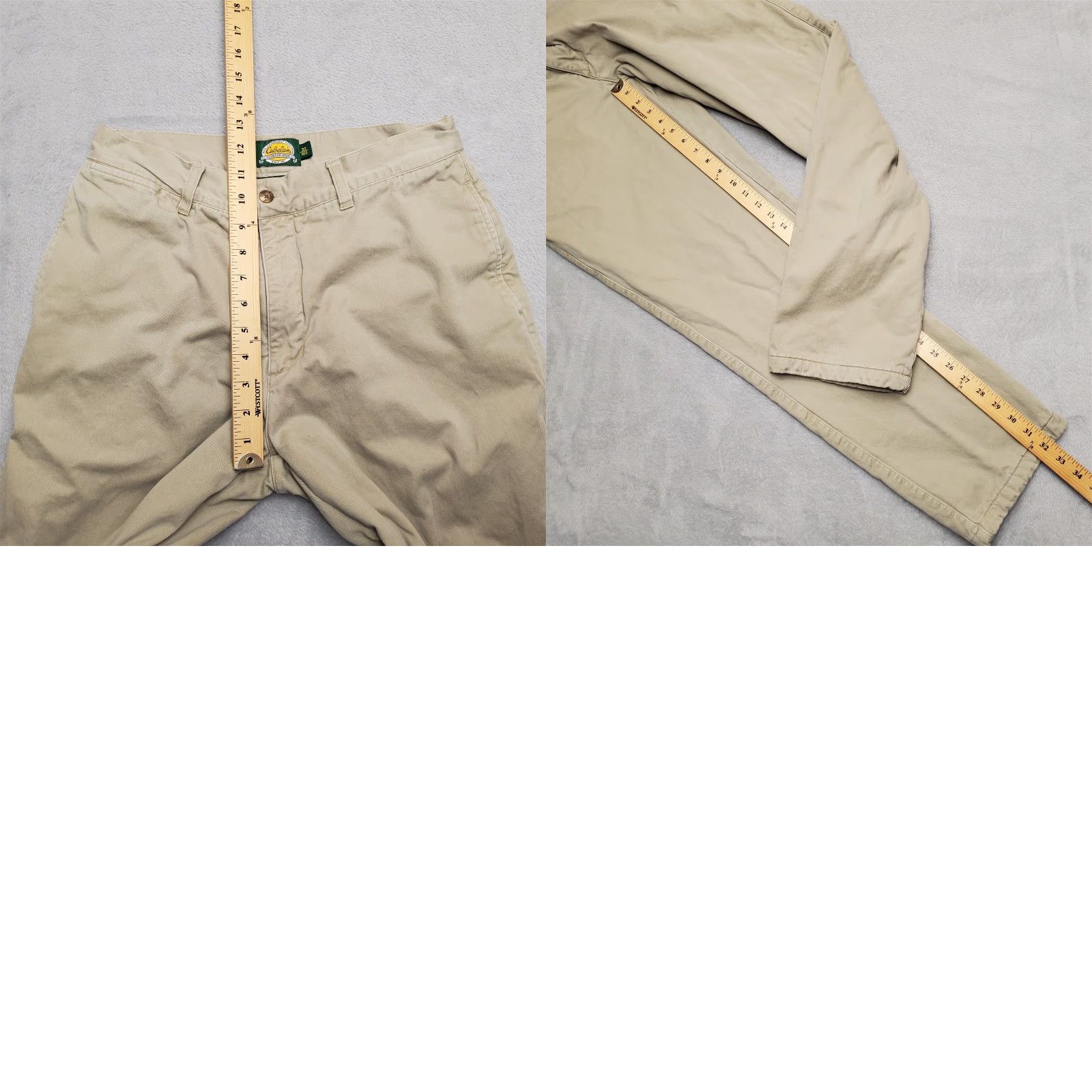Vintage Cabela's Flannel Lined Pants Womens 32 R Khaki Casual Up North Cabin Casual Pants Size 24" / US 00 / IT 34 - 9 Thumbnail
